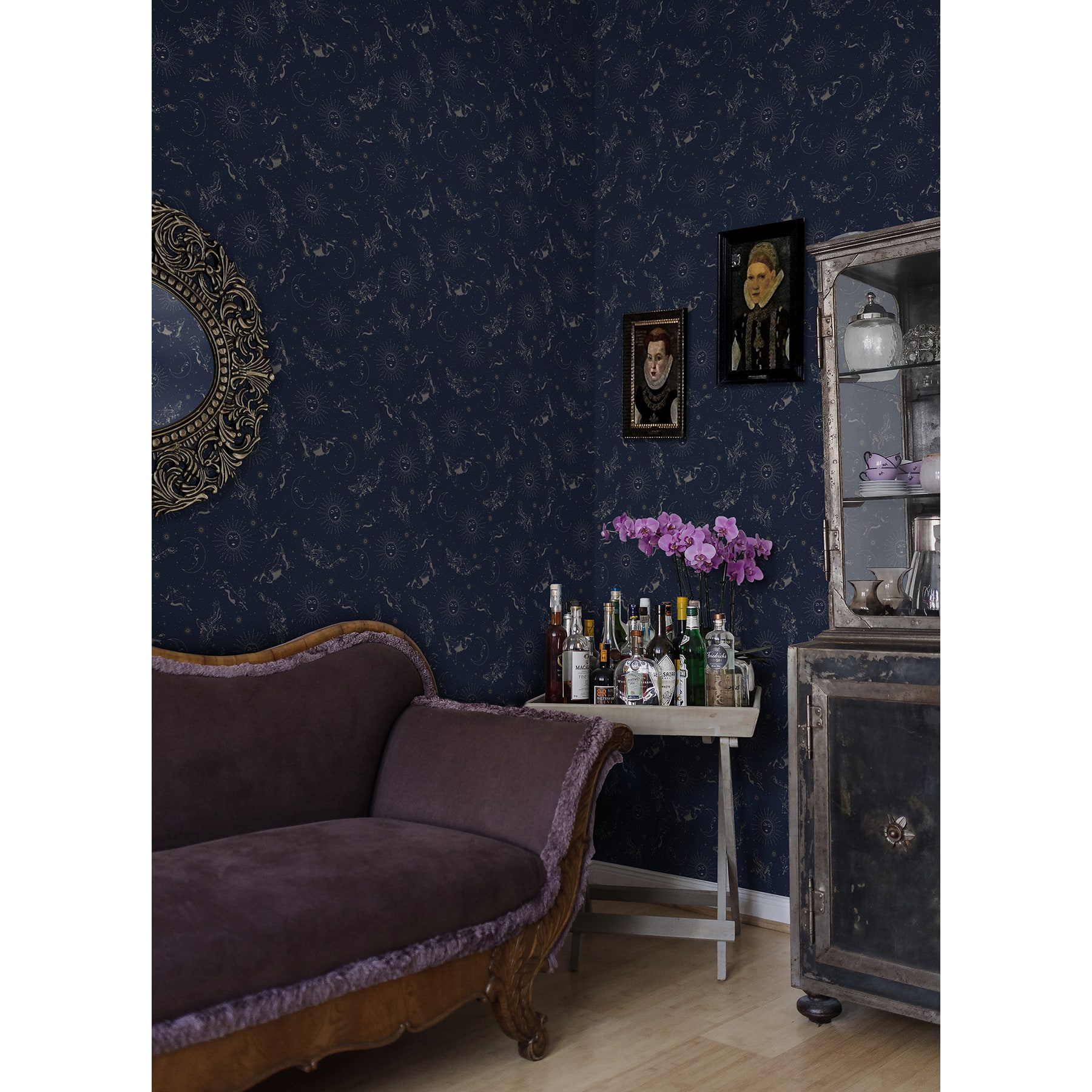 RoomMates Zodiac Dreams Navy Peel &#x26; Stick Wallpaper