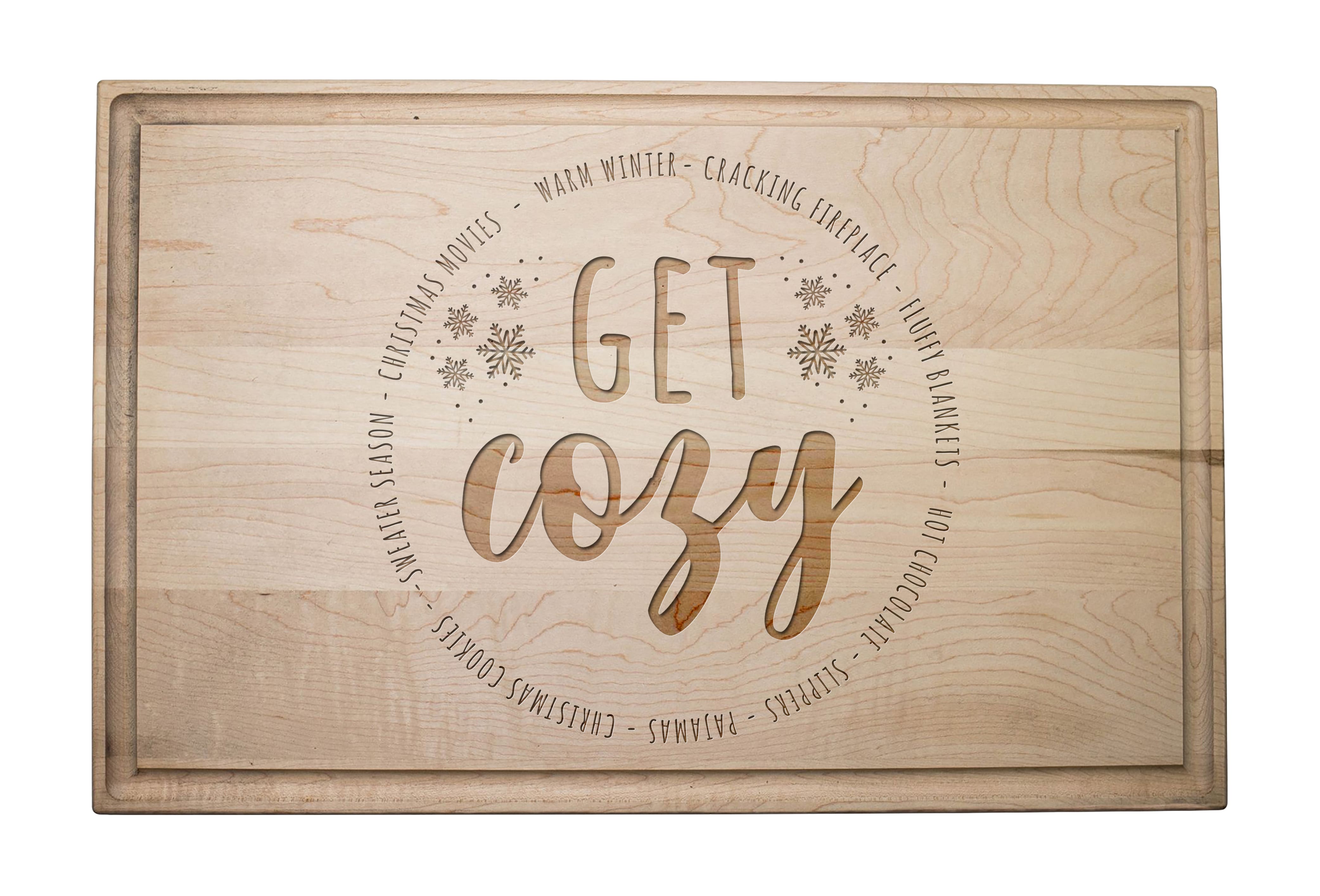 17" x 11" Get Cozy Maple Cutting Board