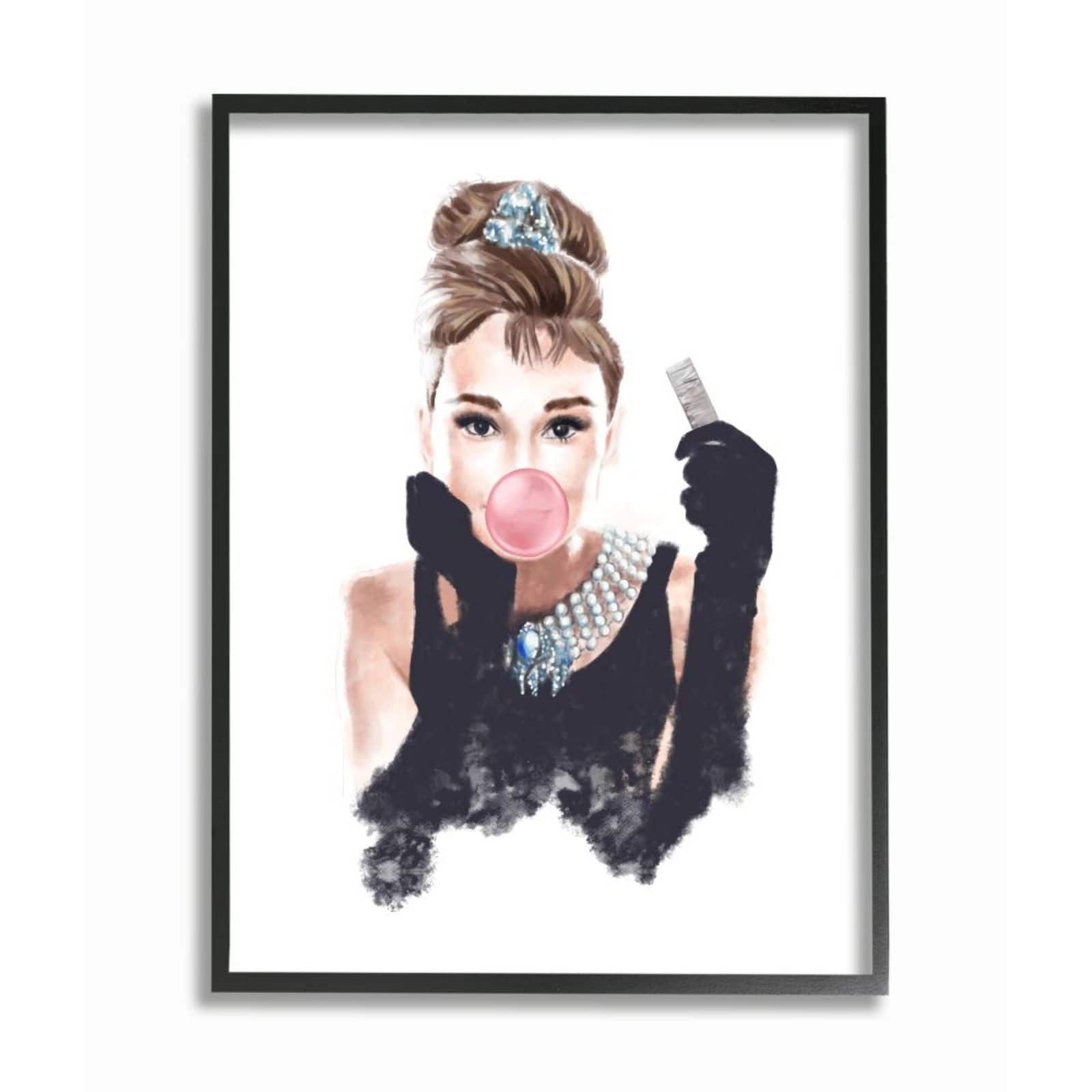 Stupell Industries Breakfast at Bubblegum Famous Fashion Icon Portrait Framed Wall Art