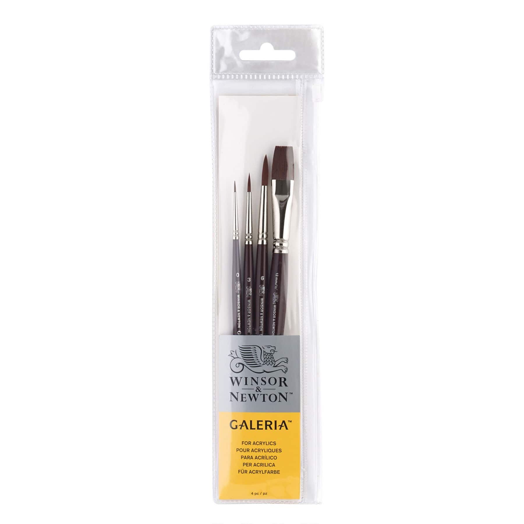 Winsor & Newton® Galeria® Short Handle 4 Piece Brush