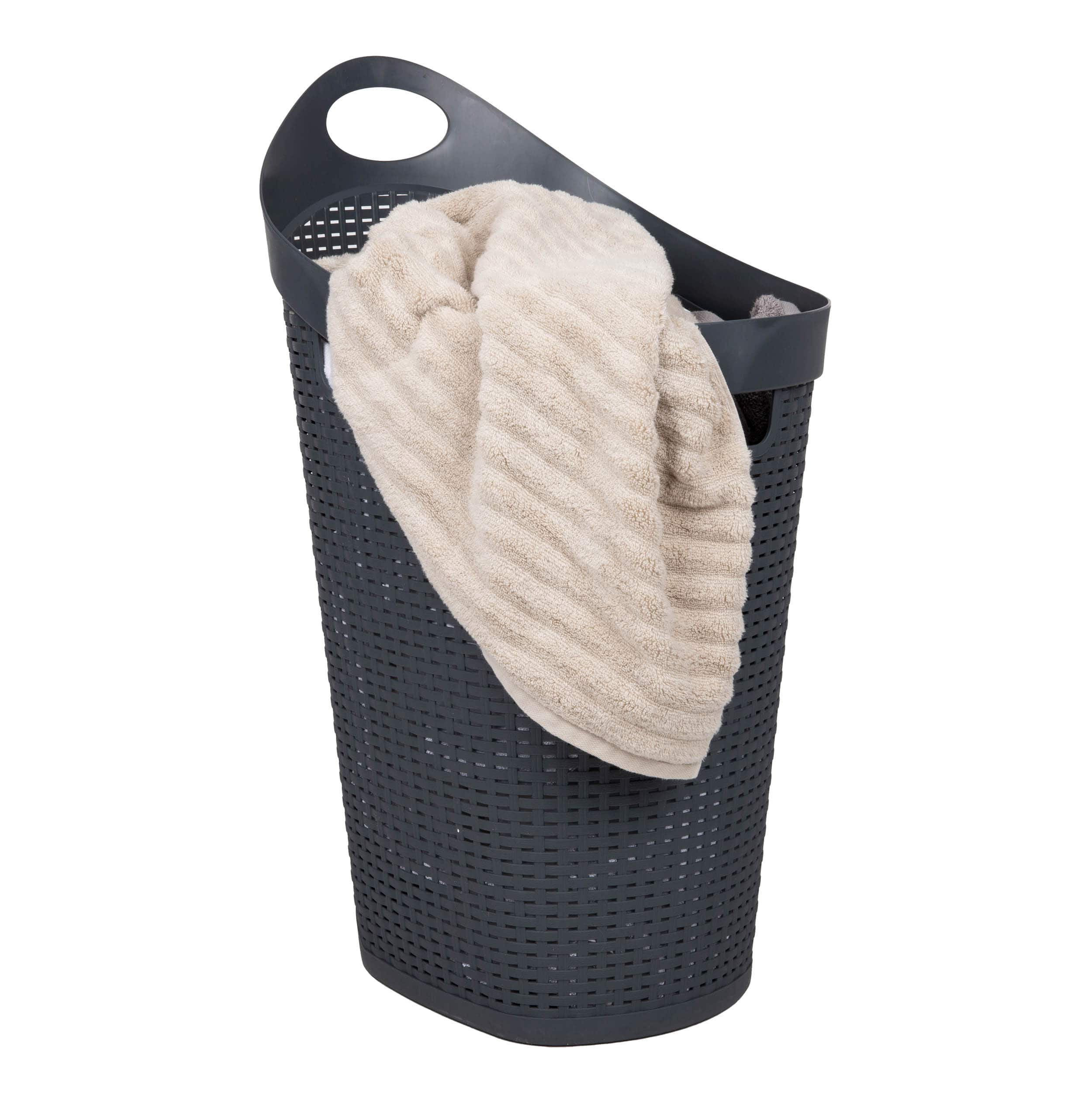 Mind Reader 60L Wheeled Hamper with Cutout Handle