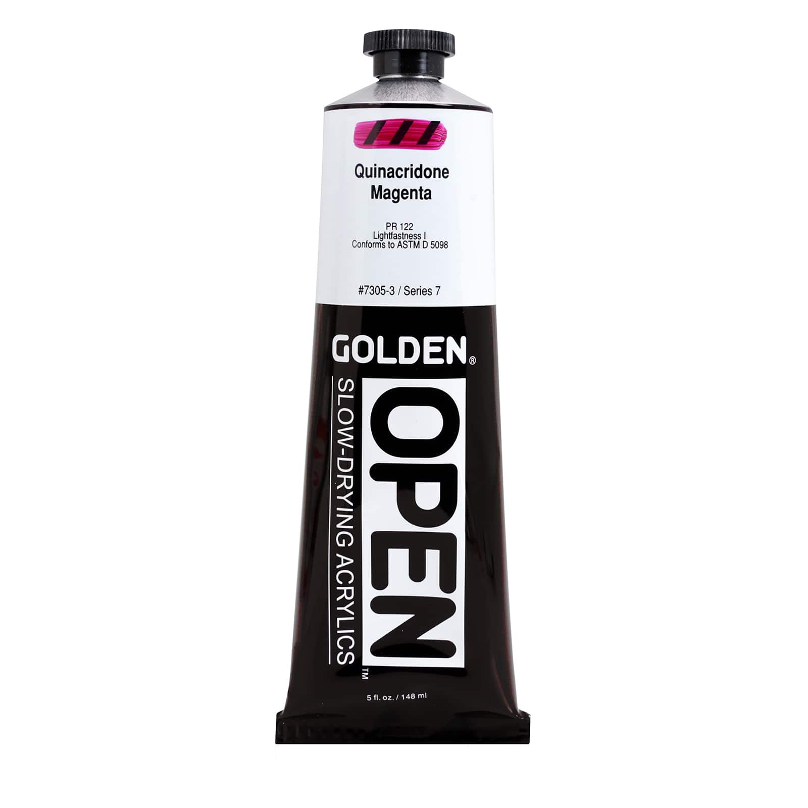 Golden OPEN Slow-Drying Acrylics, 5 oz Paint in Quinacridone Magenta
