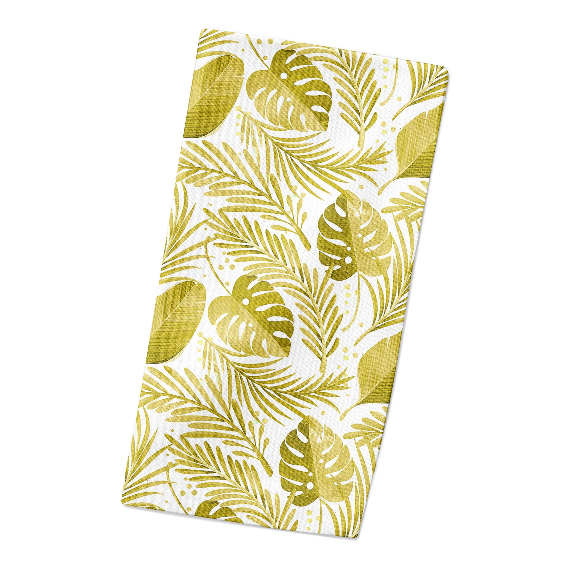 Coastal Yellow Leaves 10" x 10" Cotton Twill Napkin