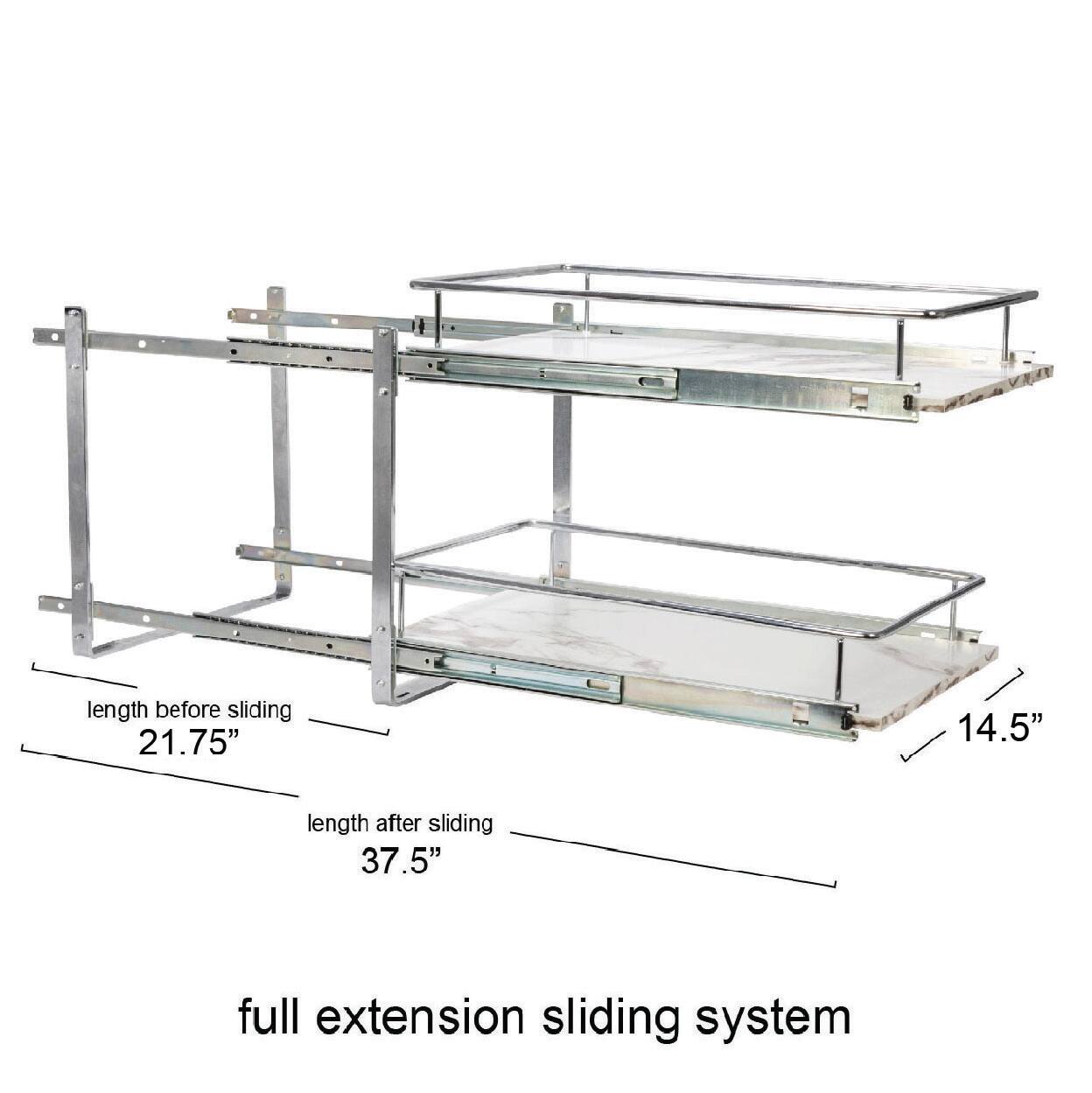 Household Essentials Glidez Marble 2-Tier Cabinet Organizer