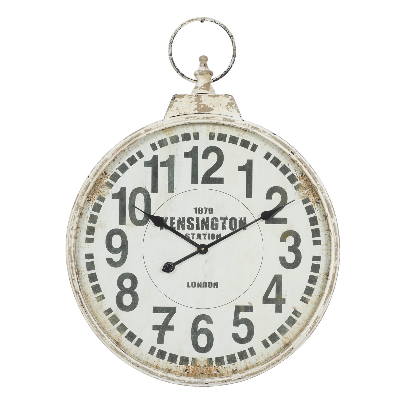 White Vintage Metal Wall Clock