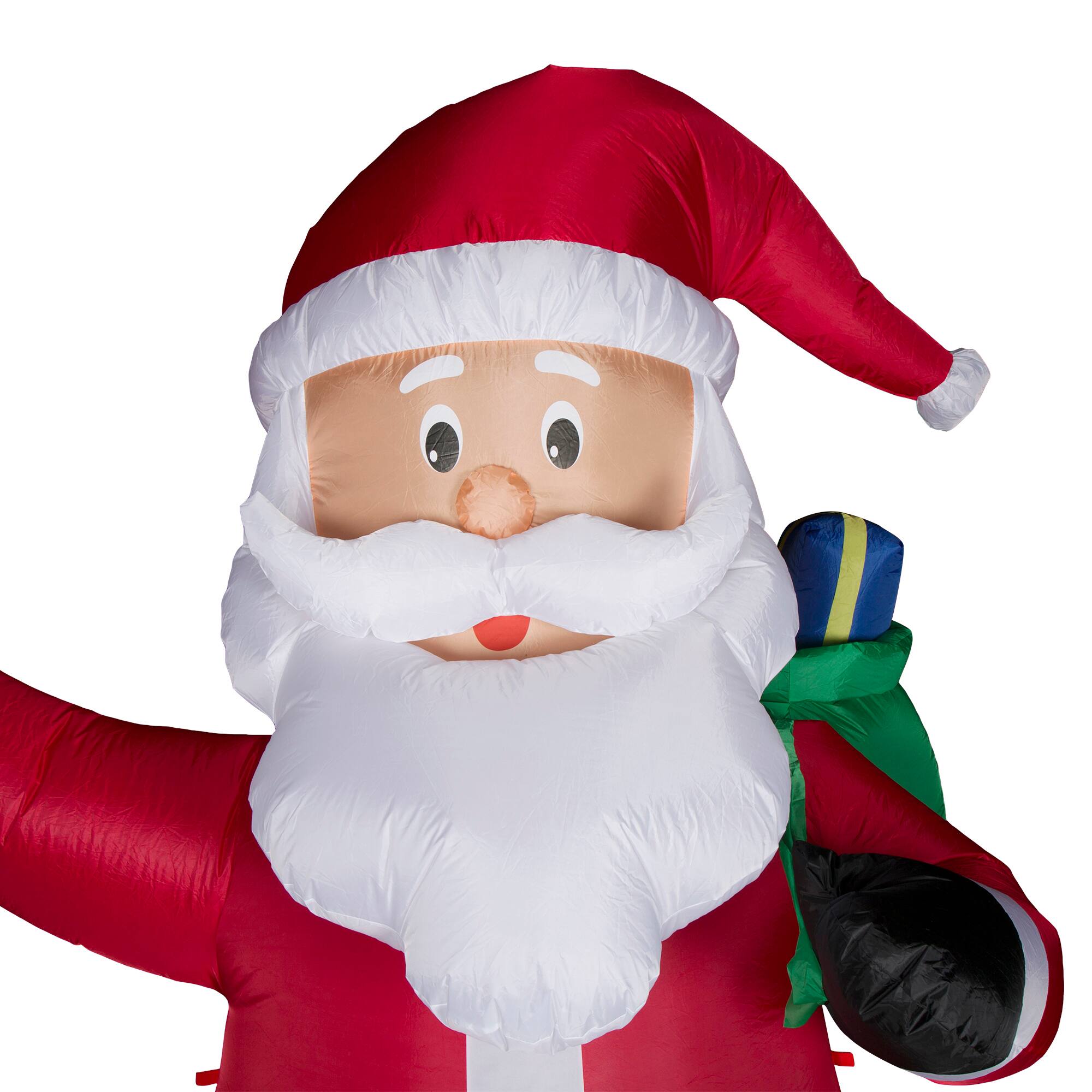 Glitzhome&#xAE; 12ft. Inflatable Santa With Lights