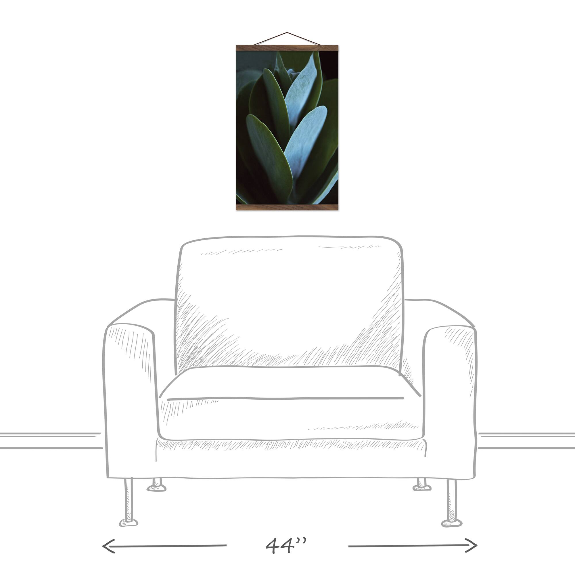 Close Up Leaf Stalk Teak Hanging Canvas