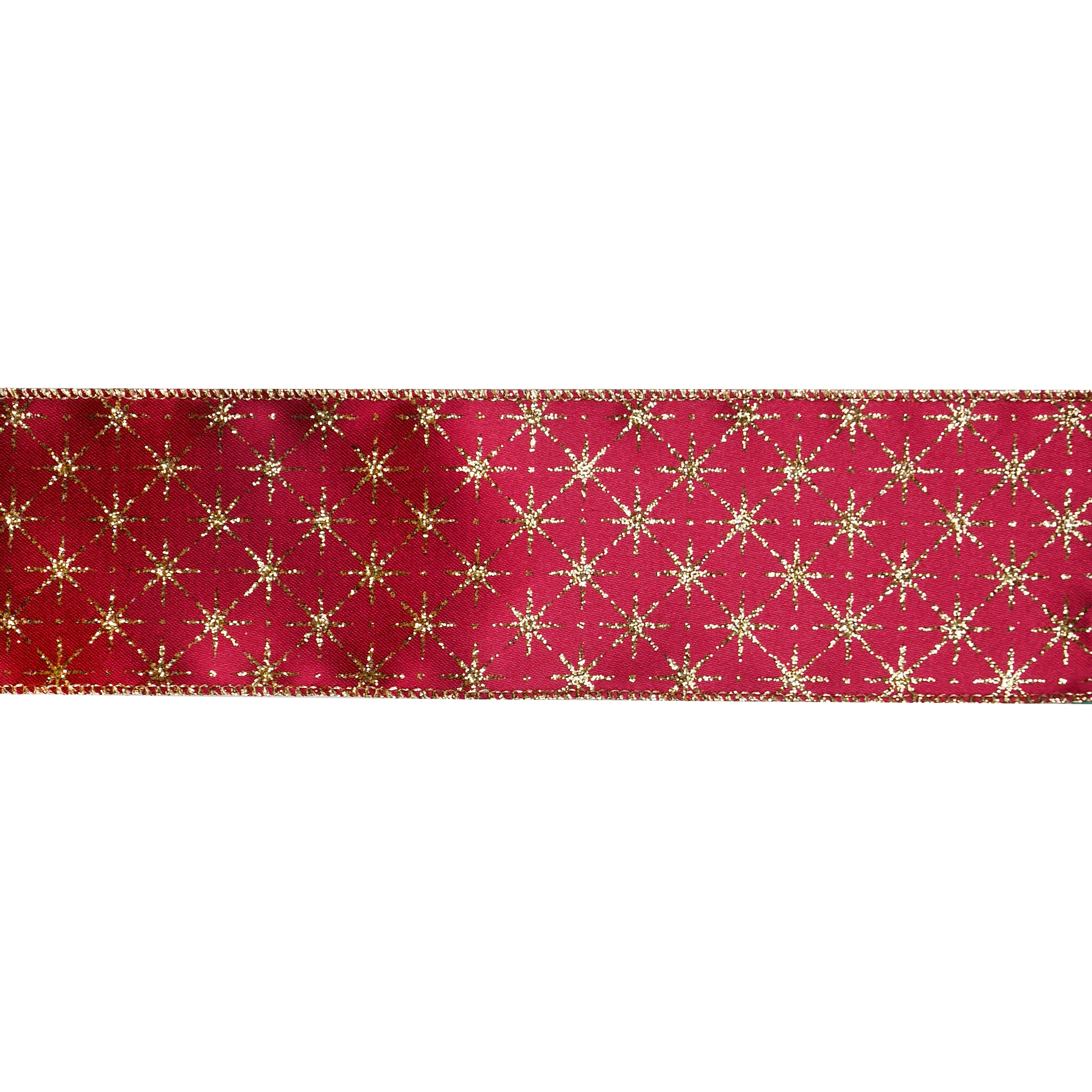 2.5&#x22; x 80ft. Burgundy &#x26; Gold Stars Wired Jumbo Ribbon by Celebrate It&#xAE;