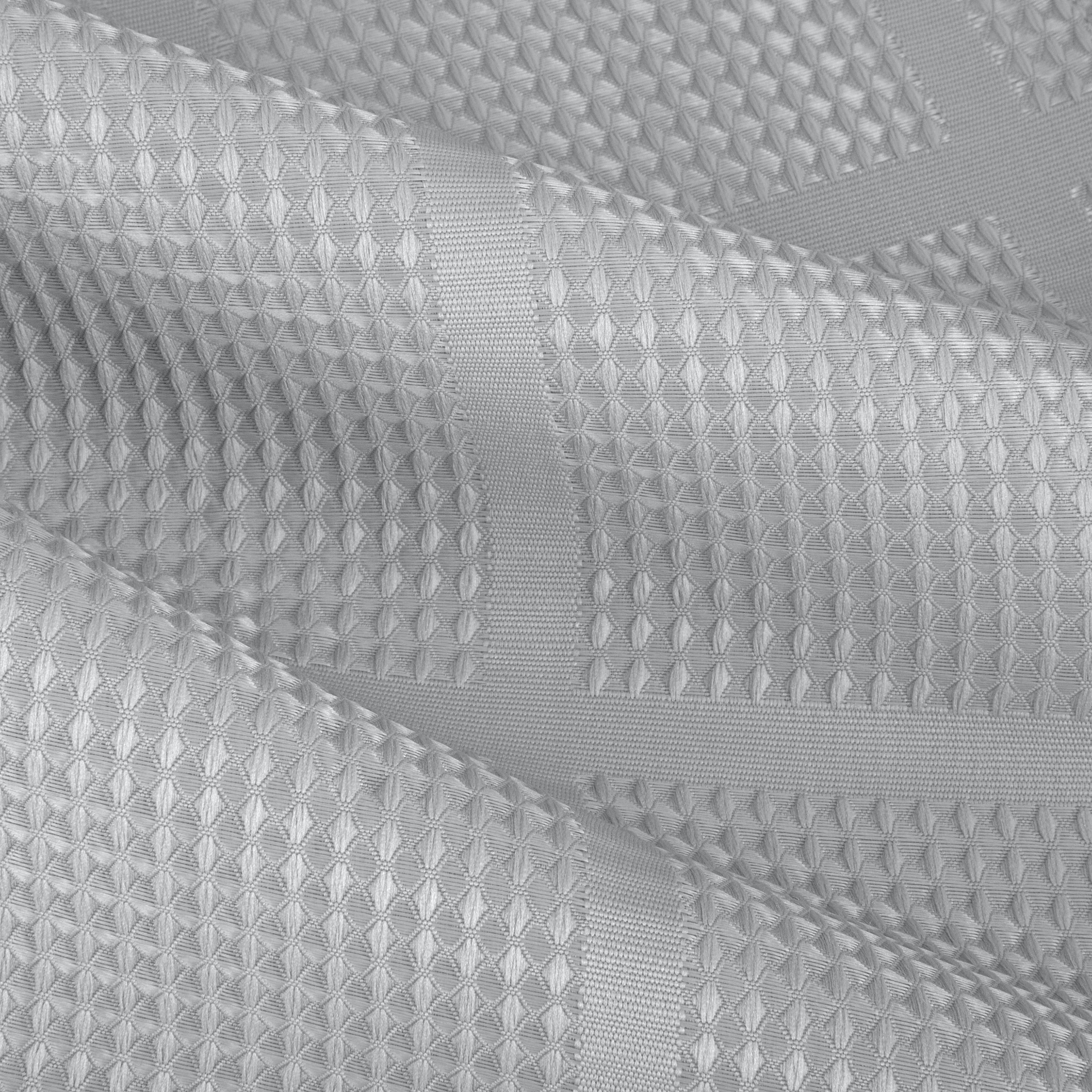 Elle Décor Gray Jacquard Solid Weave Shower Curtain