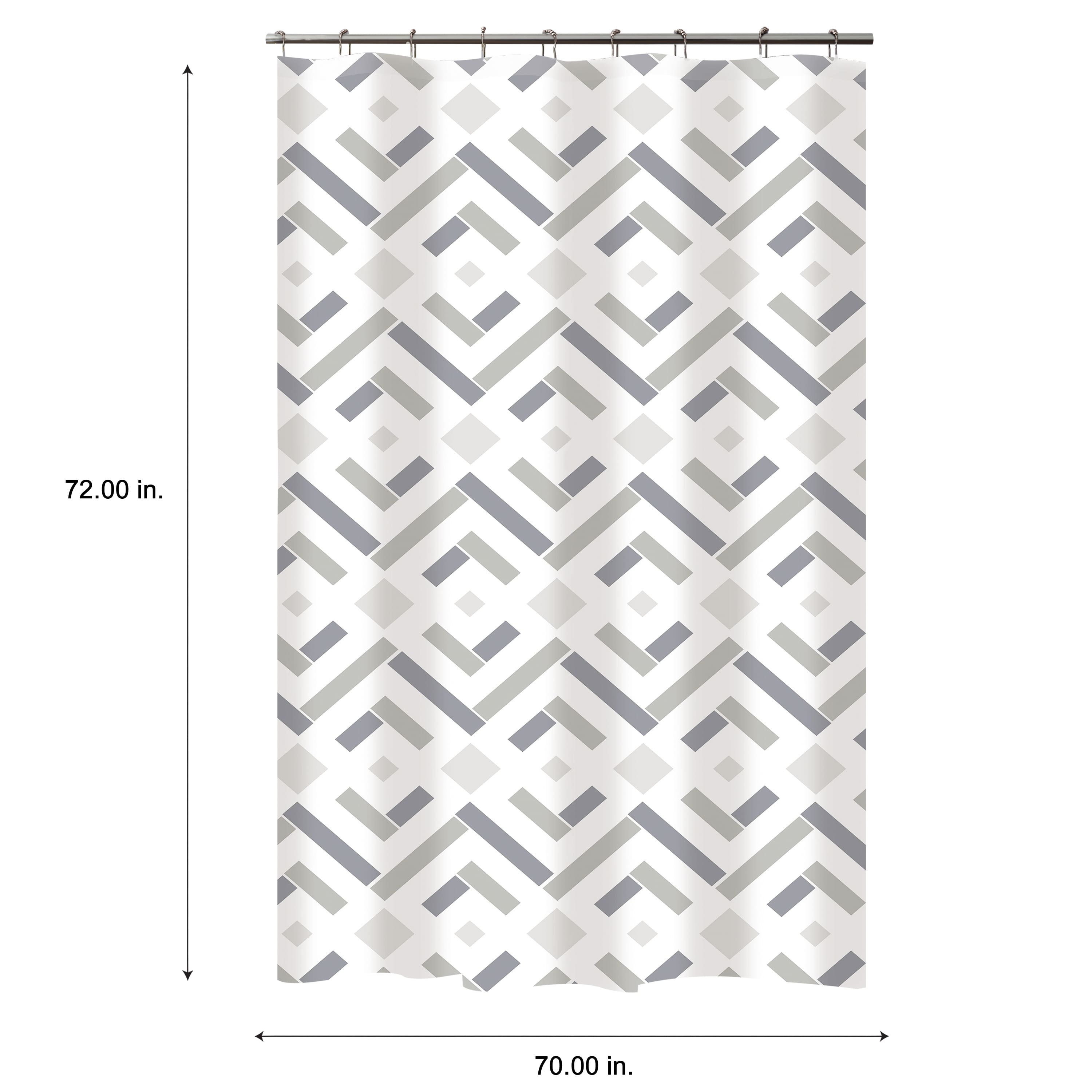 Bath Bliss Herringbone Design Shower Curtain