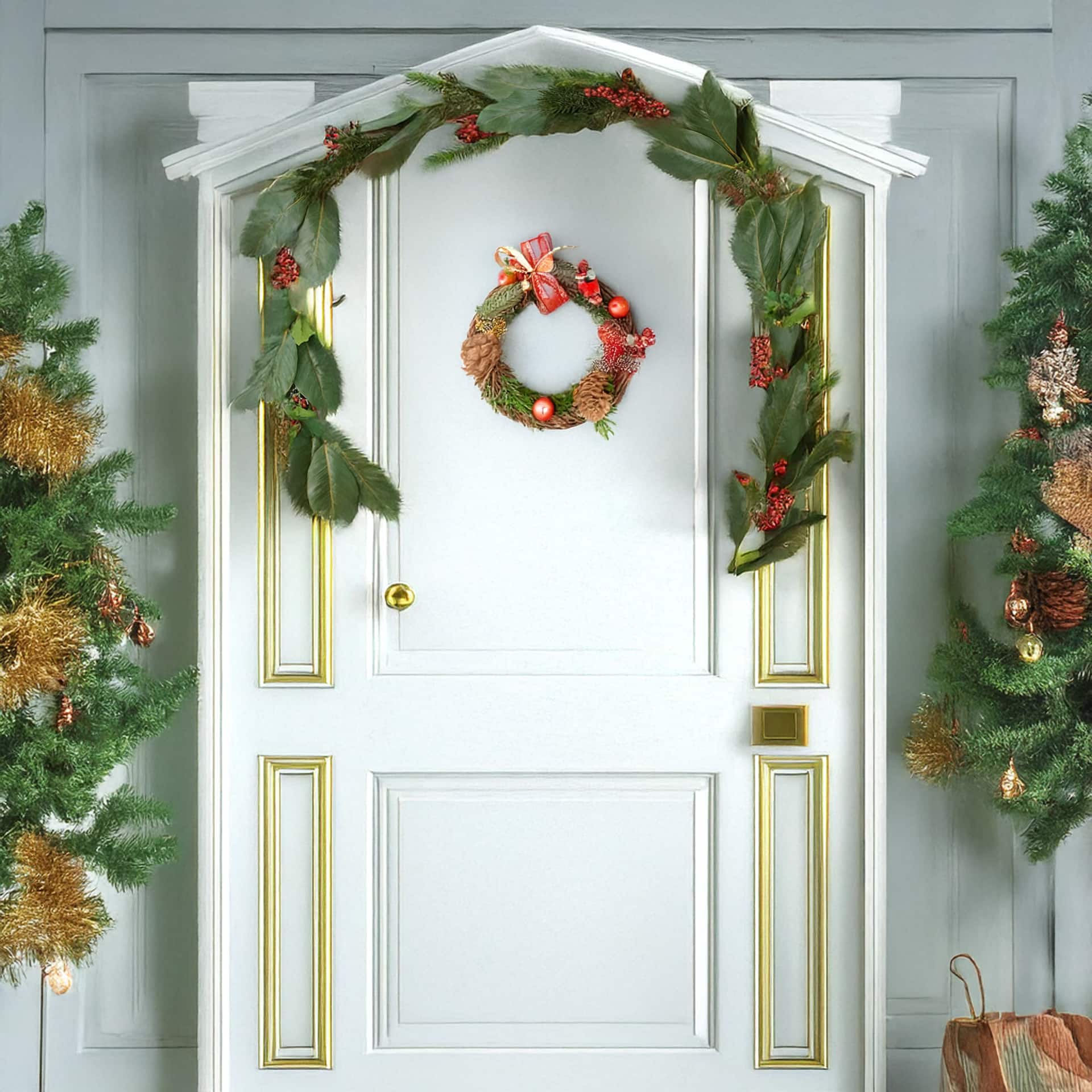 6ft. Magnolia Leaf & Red Berry Garland by Ashland®