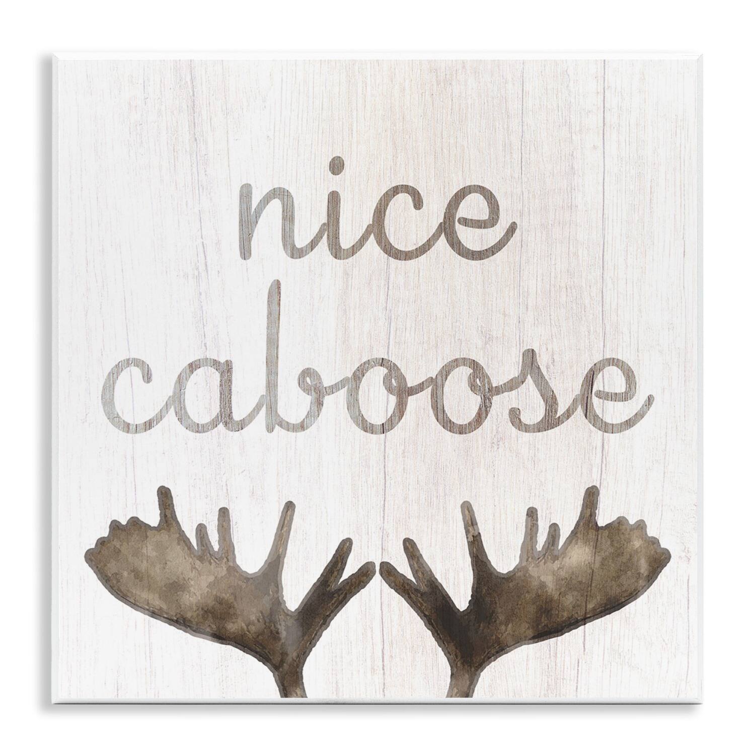 Stupell Industries Nice Caboose Bathroom Moose Antlers Wall Plaque Art