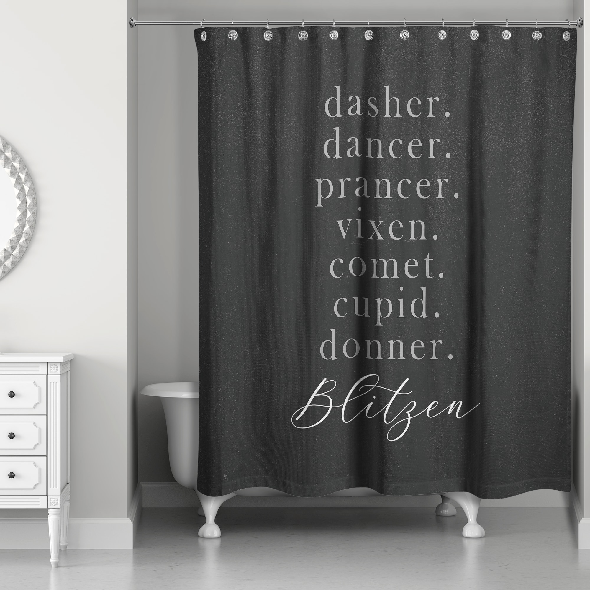 Reindeer Names Shower Curtain