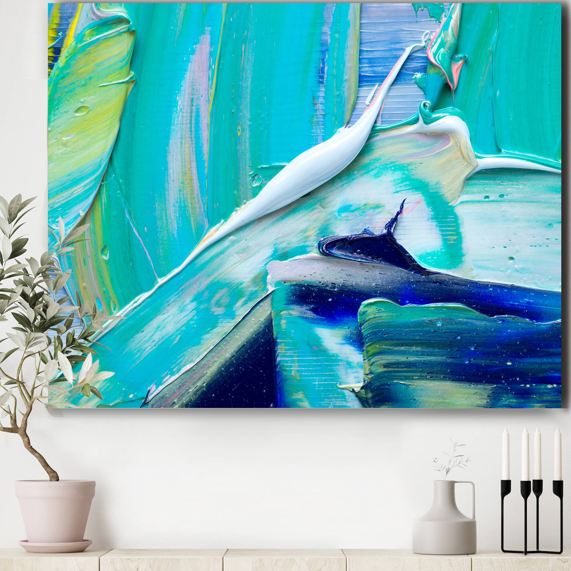 Designart - Oil On Canvas Textured Composition IX