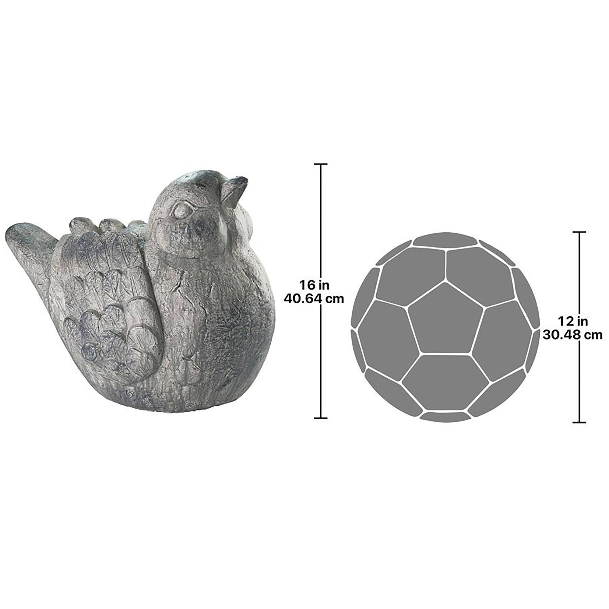 Design Toscano 21.5&#x22; Fine Feathered Friend Chubby Bird Statue