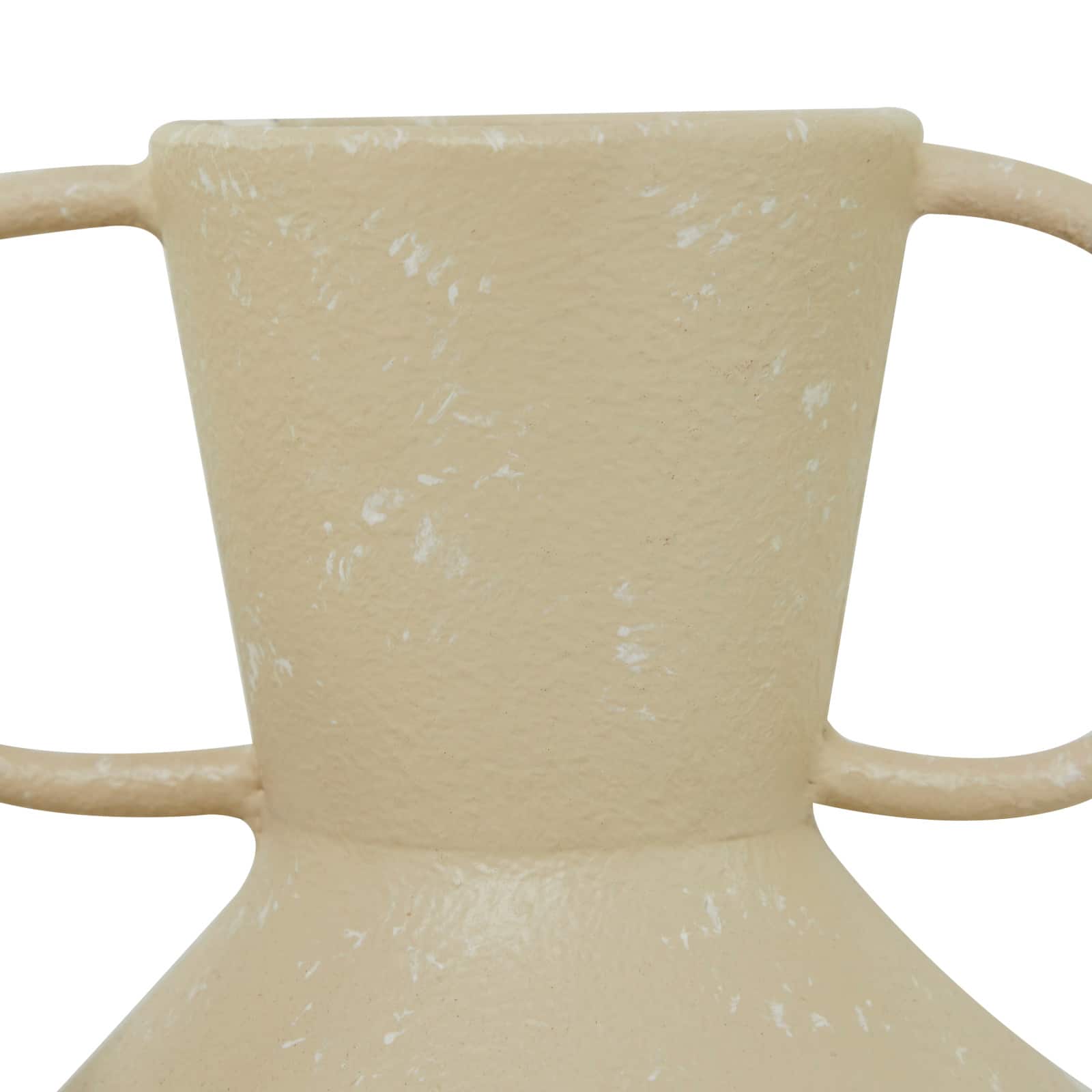Beige Metal Vase with Handles Set of 2 7", 9"
