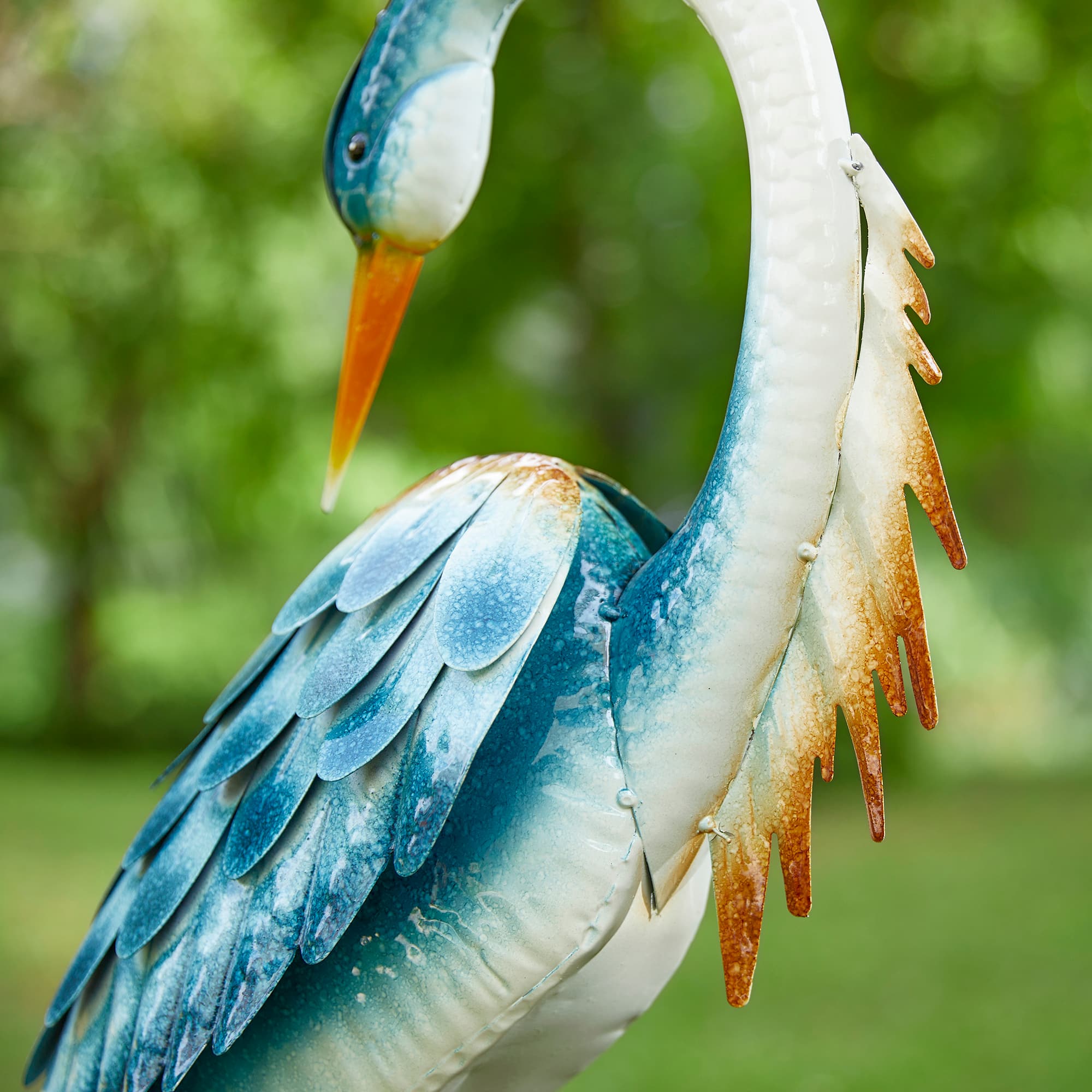 Glitzhome® 38.5" Metal Standing Crane Garden Statue with Stakes