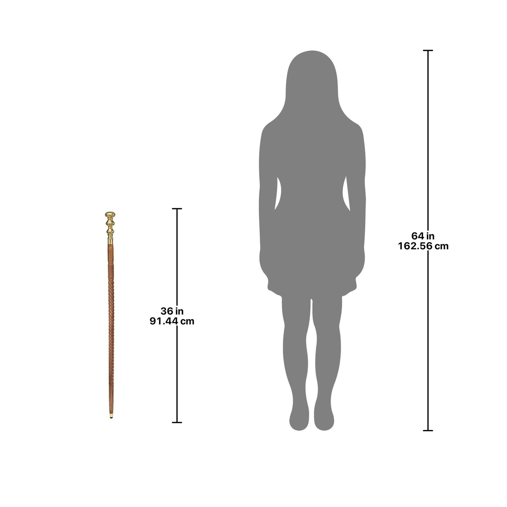 Empress Collection: Brass Capstick Solid Hardwood Walking Stick