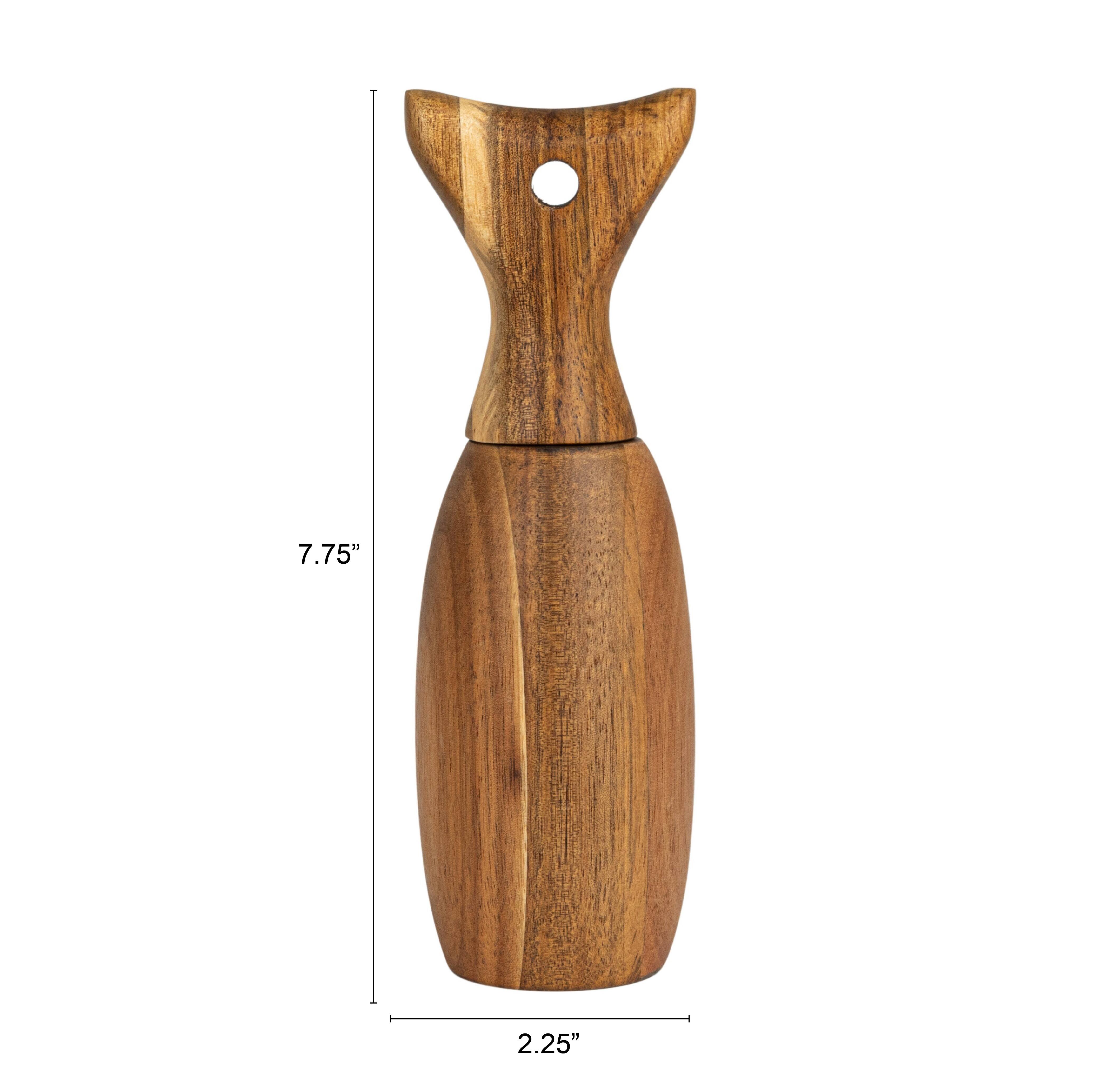Hello Honey® 7.75" Natural Acacia Wood Fish Tail Shaped Pepper Mill