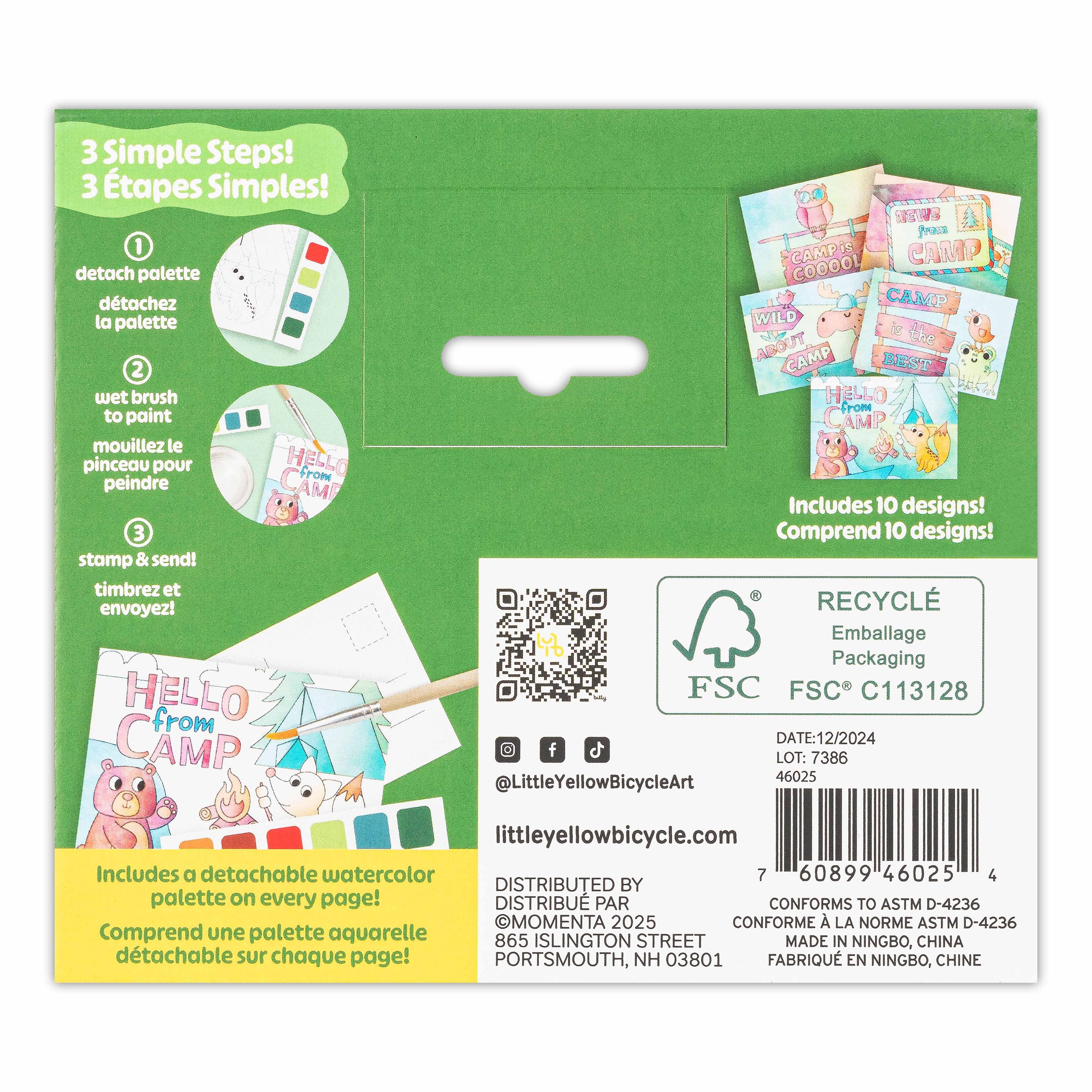 Little Yellow Bicycle&#xAE; Hello from Camp Watercolor Postcard Kit