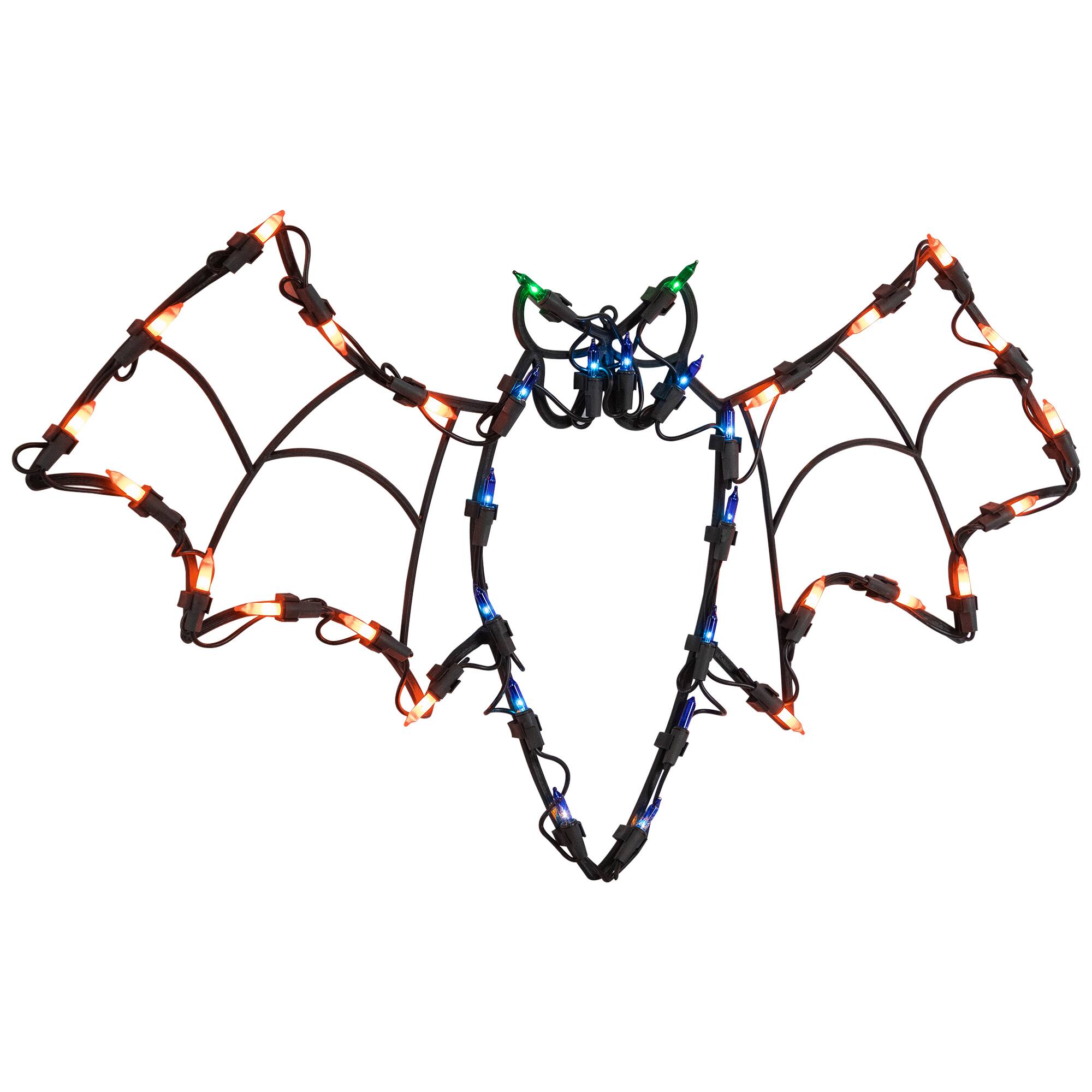 15&#x22; Lighted Bat Halloween Window Silhouette Decoration