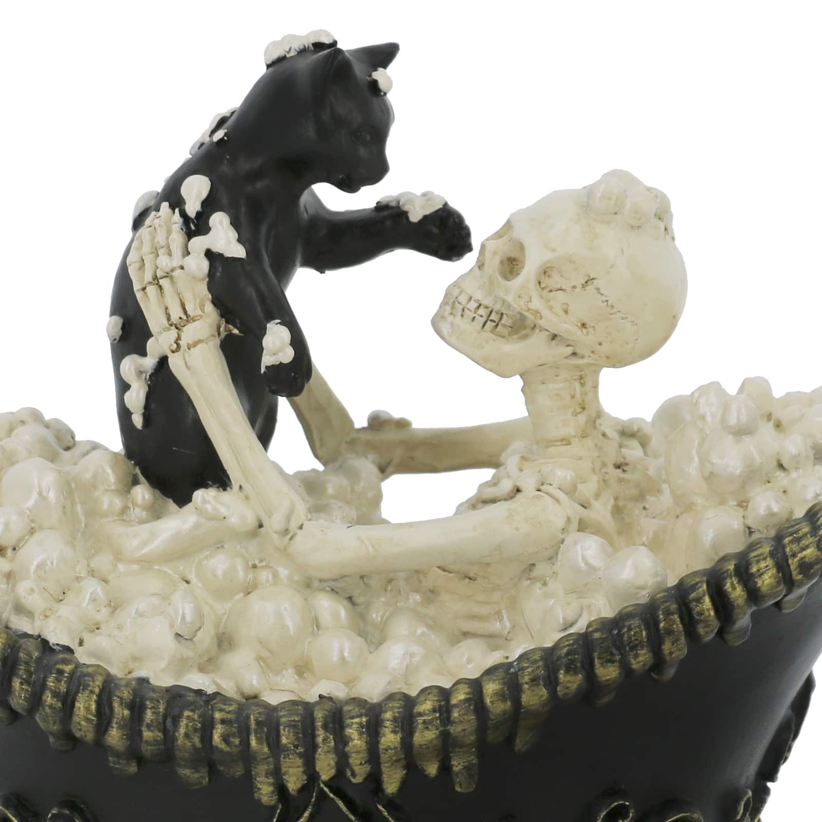 7.75&#x22; Bathing Skeleton with Black Cat Tabletop D&#xE9;cor by Ashland&#xAE;