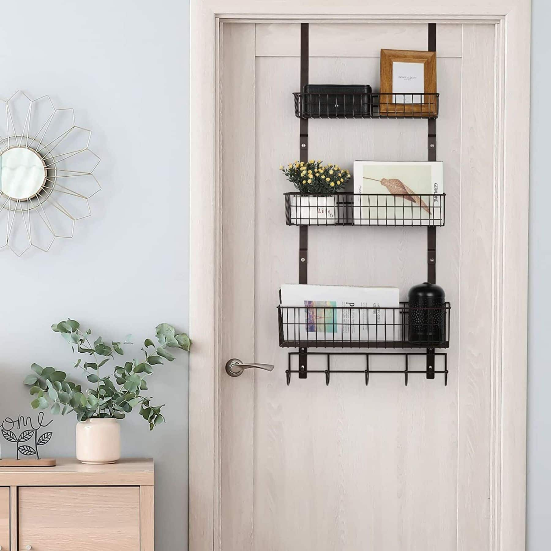 NEX&#x2122; Brown Over The Door Hanging Organizer Rack