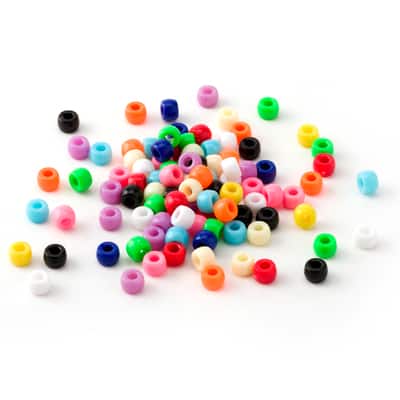 Pony Beads By Creatology™, 1 lb. Opaque Multicolor Assortment, 6mm x 9mm image