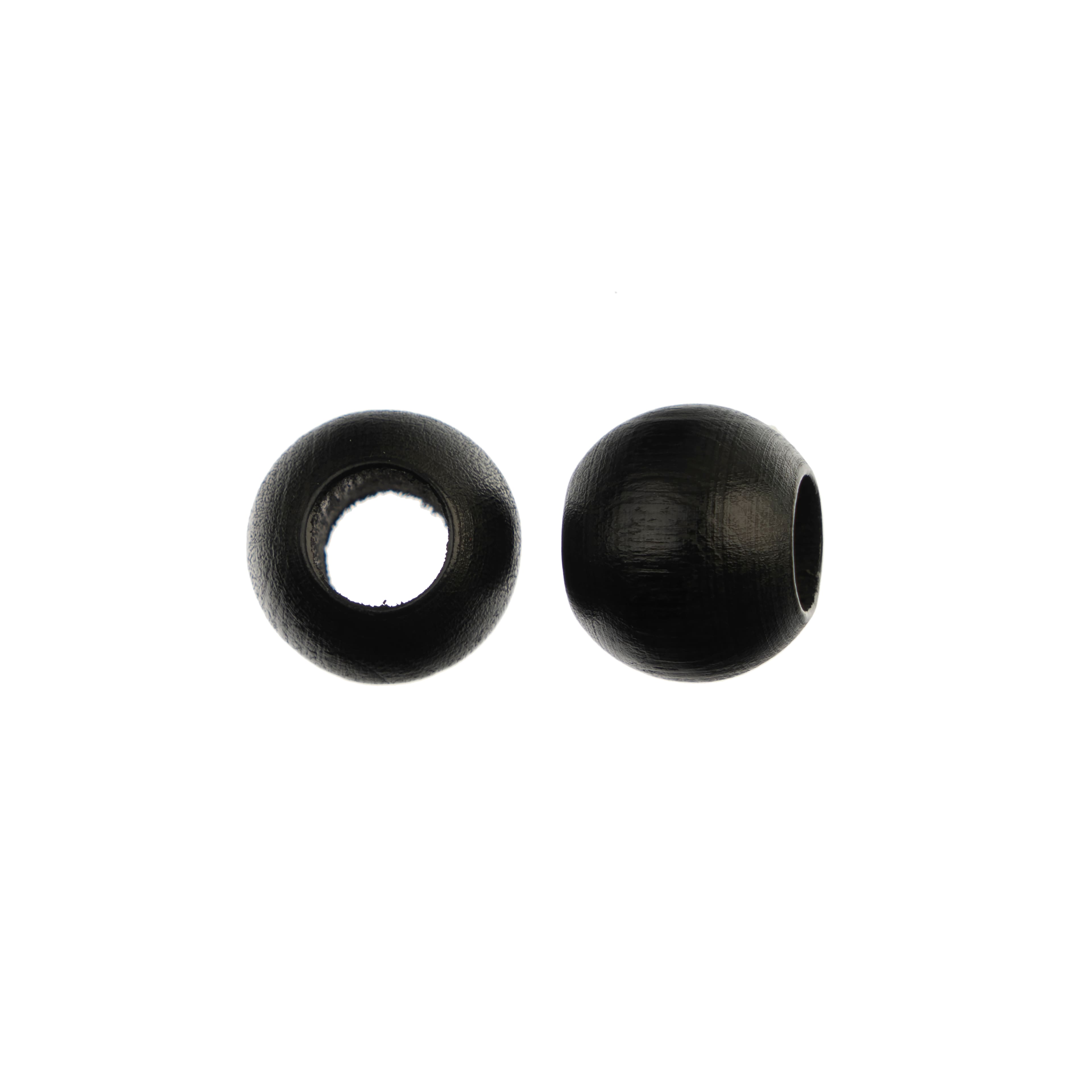 20mm Black Round Wood Beads, 9ct. by Loops & Threads®