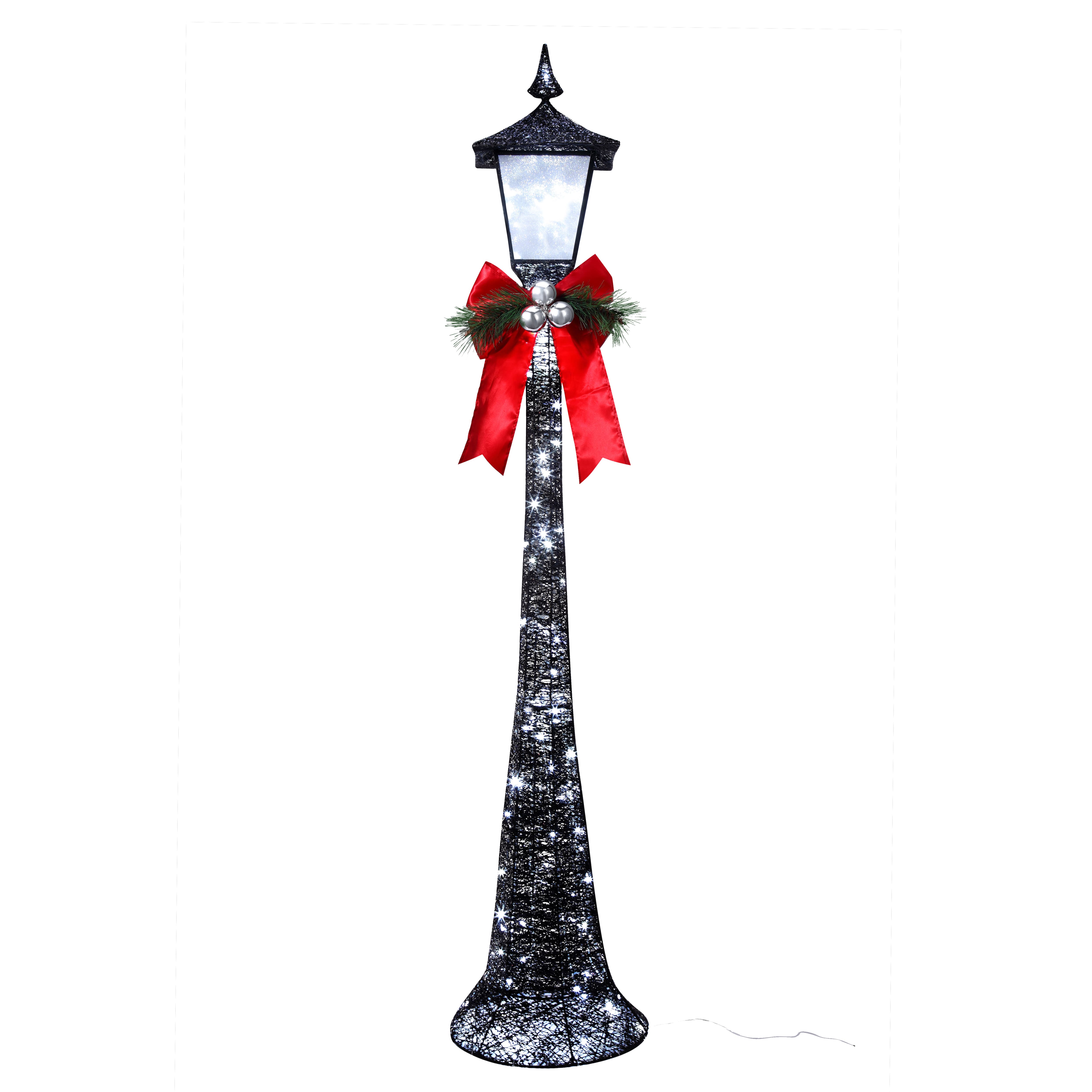 Haute Decor 60&#x22; Black Victorian Lamppost Pre-Lit LED Christmas Yard D&#xE9;cor