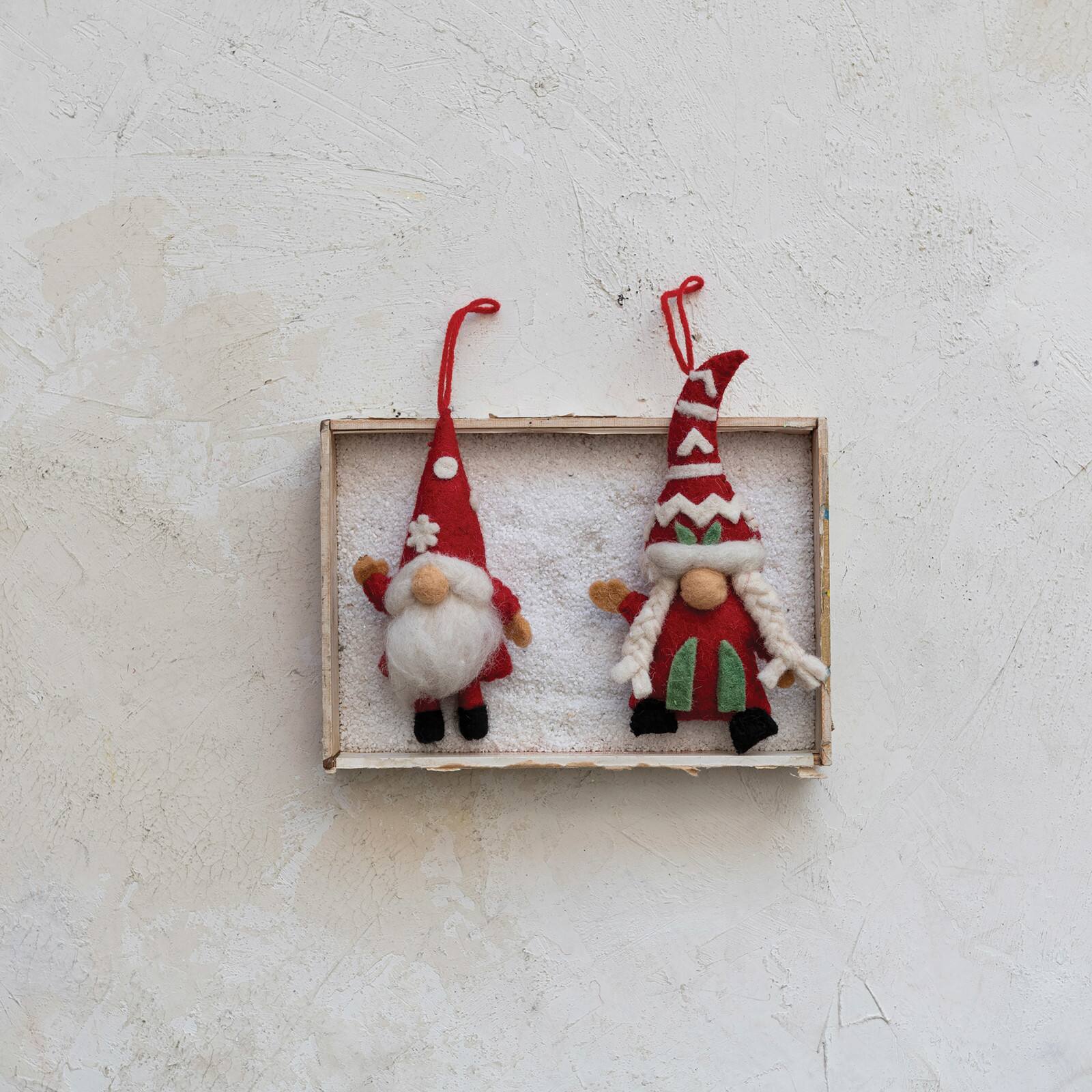 Hello Honey&#xAE; Handmade Wool Felt Gnome Ornament Set with Applique
