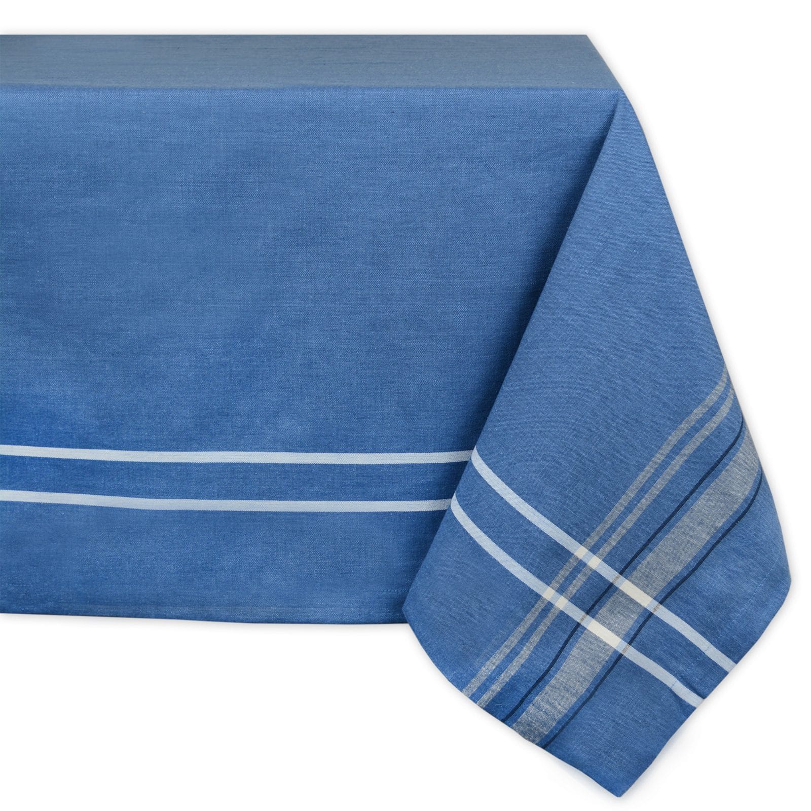 DII® 84" Blue Chambray French Stripe Tablecloth
