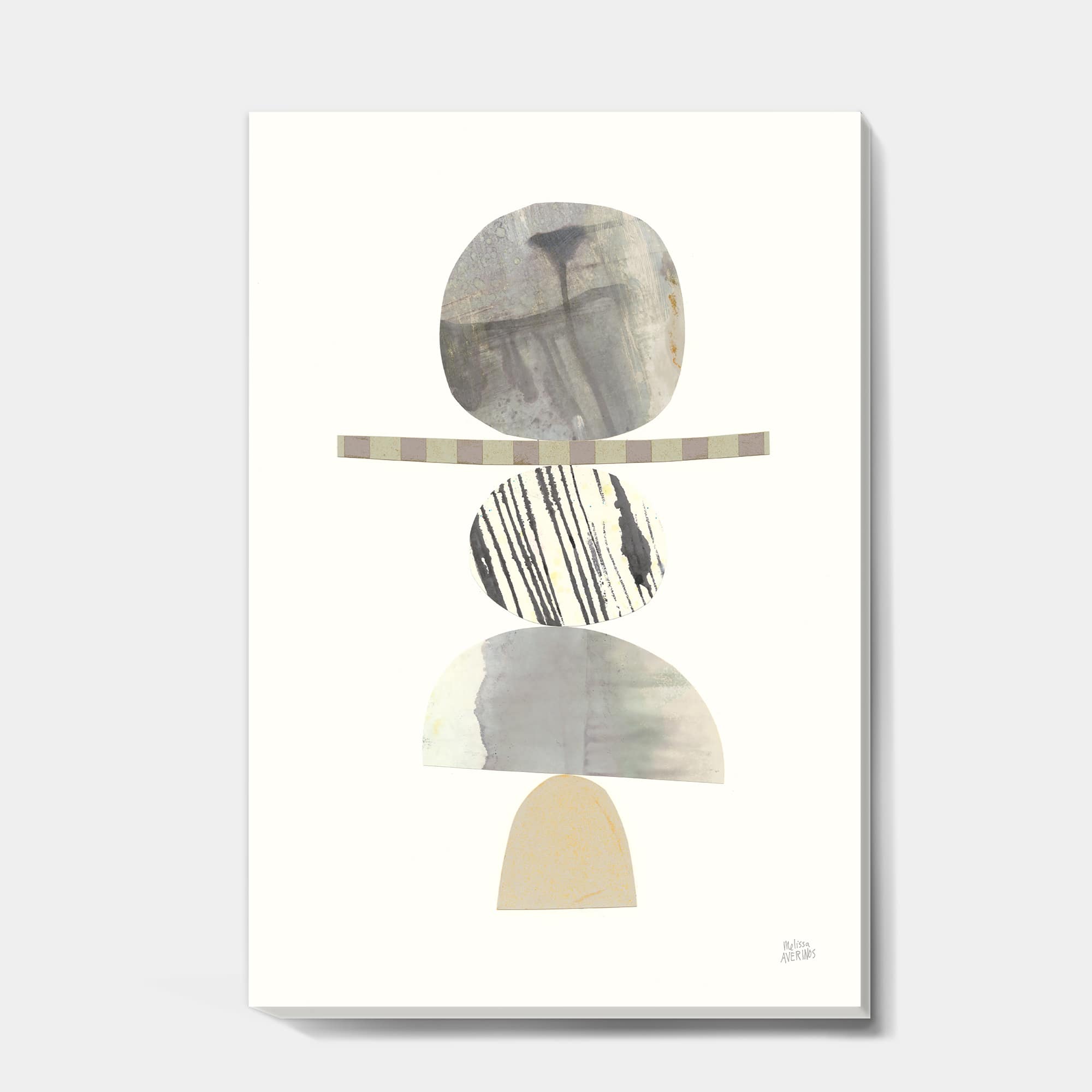 Designart - Geometric Balance Neutral I - Shabby Chic Canvas Art