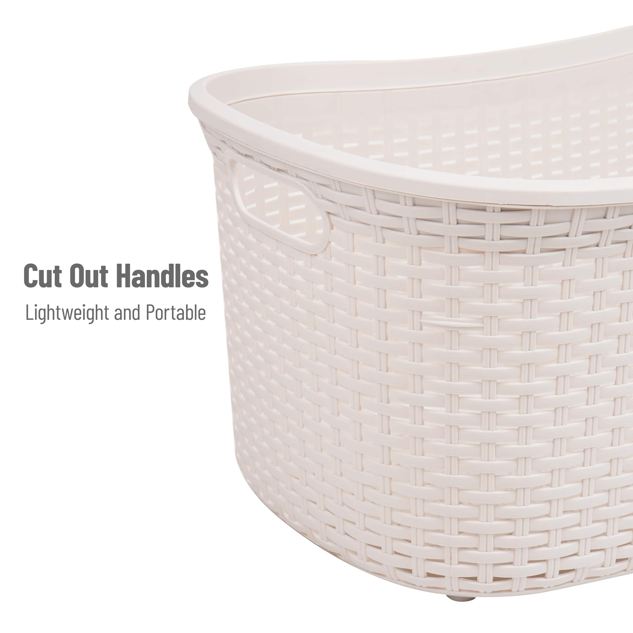 Mind Reader 40L Ventilated Laundry Basket with Cut Out Handles, 2ct.