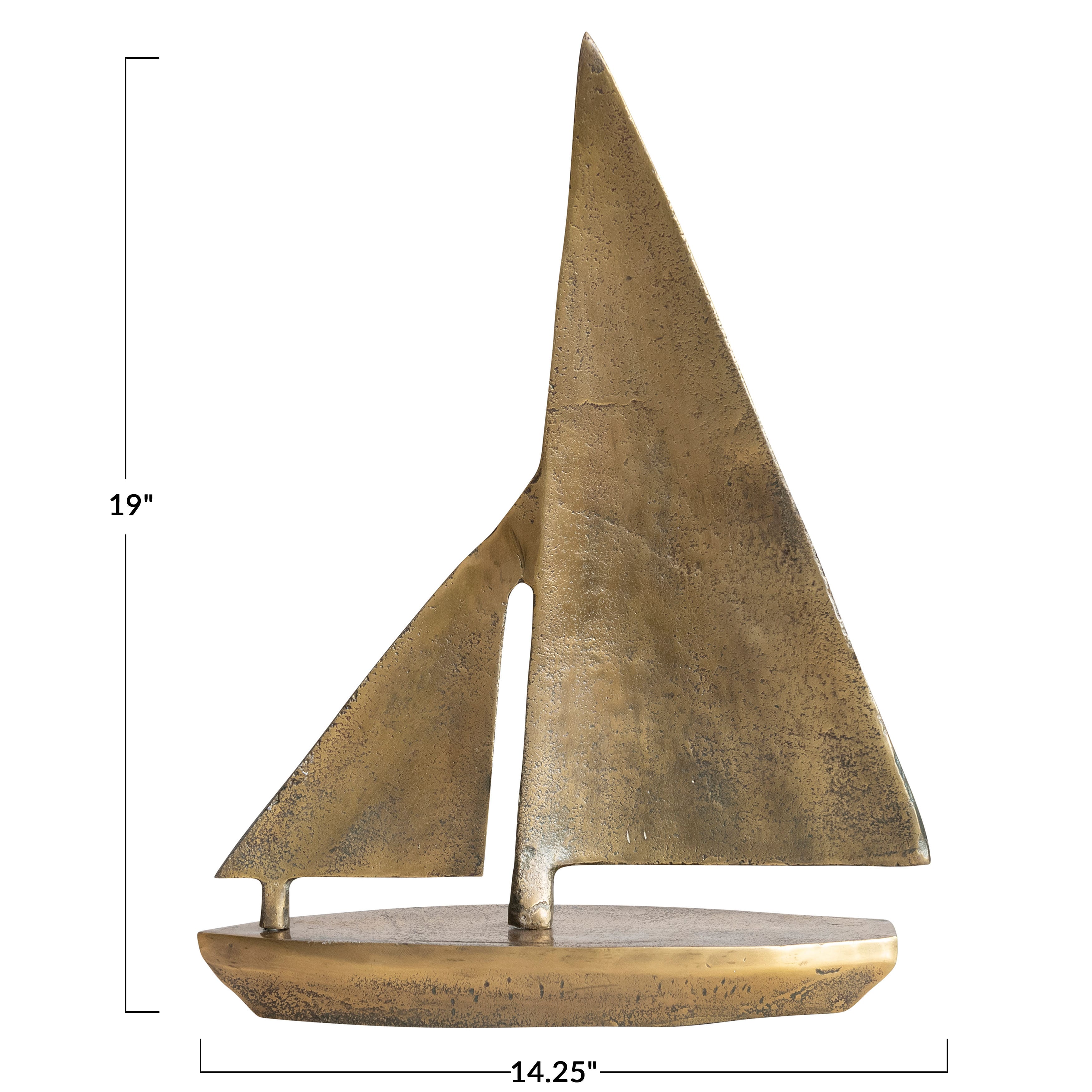 Hello Honey® 19" Antique Brass Decorative Aluminum Sail Boat
