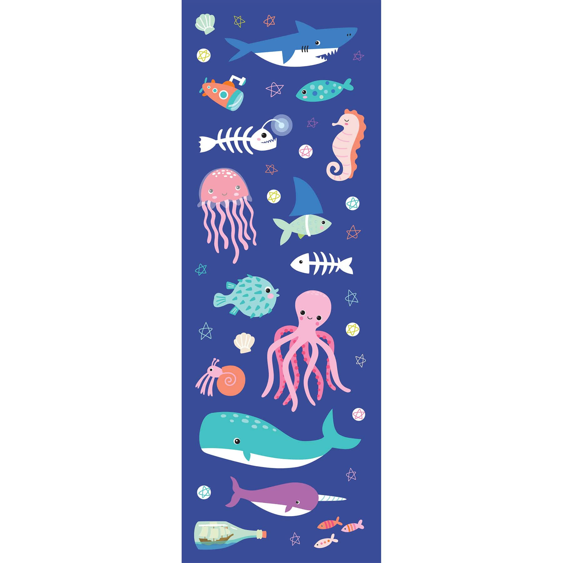 Ooly Stickiville Holographic Deep Sea Skinny Sticker Sheet, 2ct.