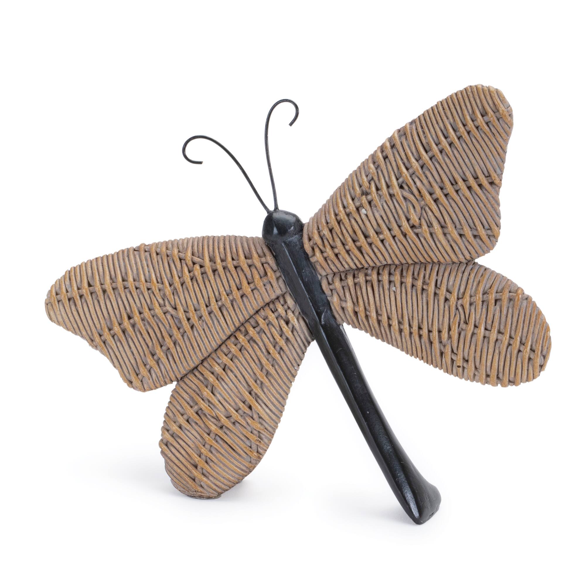 Wicker Design Butterfly & Dragonfly Shelf Sitter Set