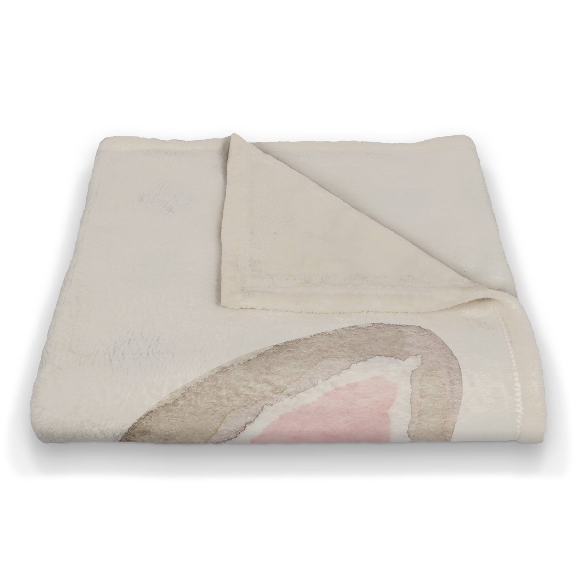 50" x 60" Lamb with Flower Crown Coral Fleece Blanket