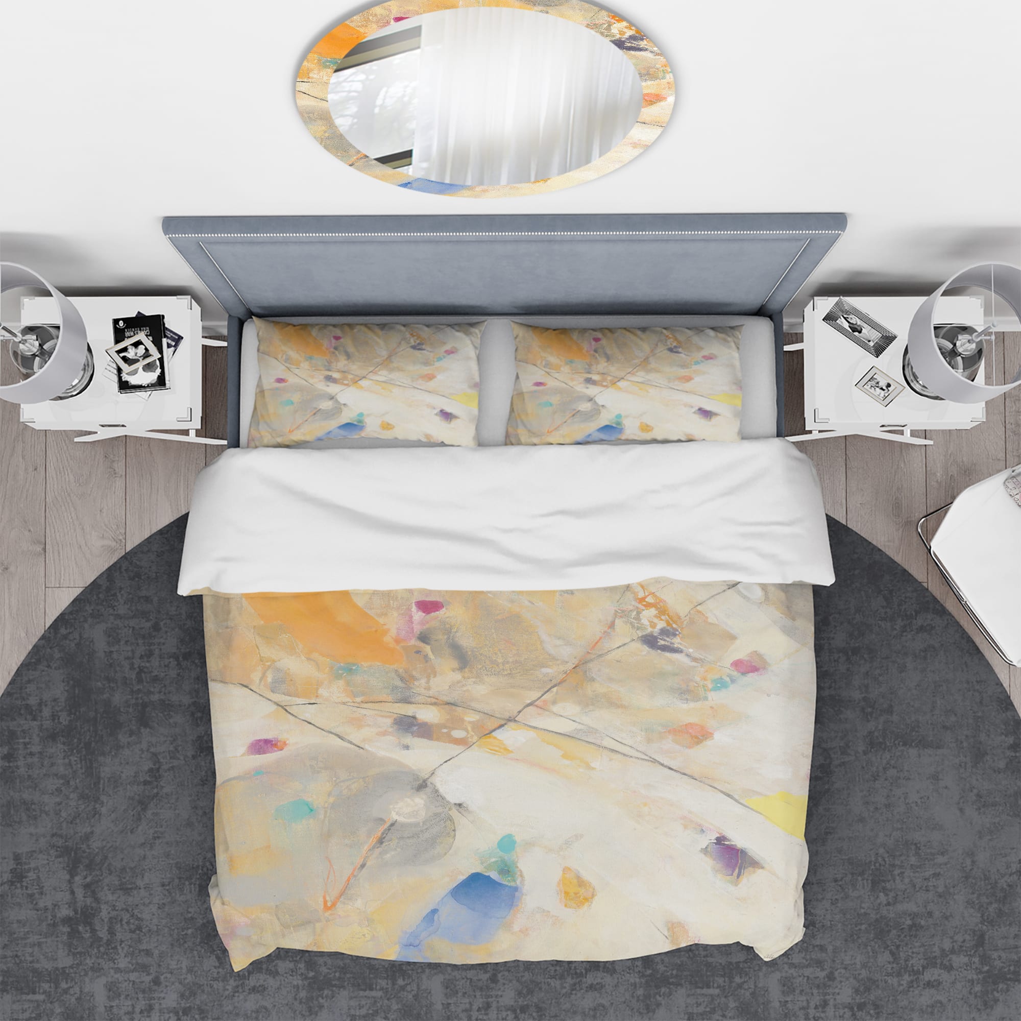 Designart 'Spring Minimalist Confetti II' Geometric Bedding Set - Duvet Cover & Shams