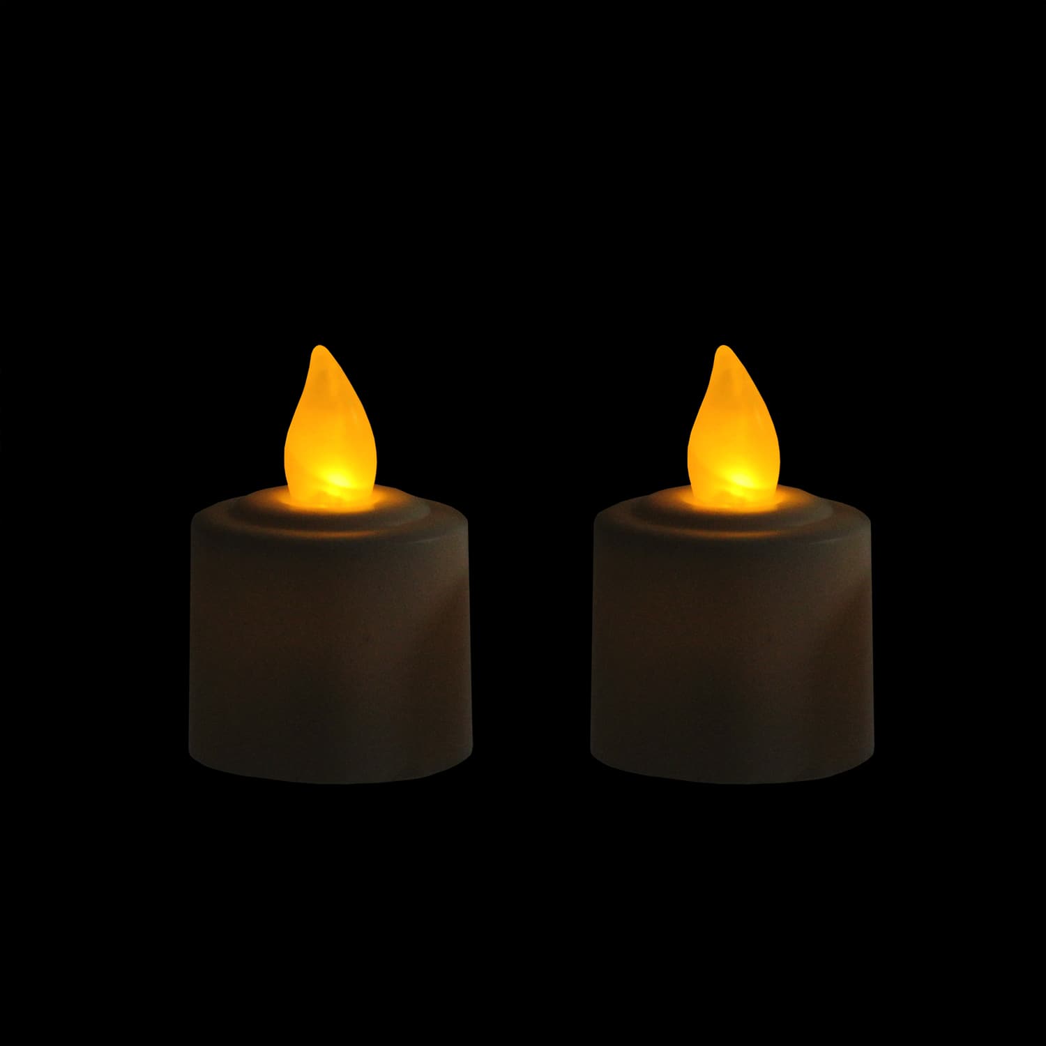 1.5&#x22; White LED Flickering Amber Lighted Christmas Votive Candles, 2ct.