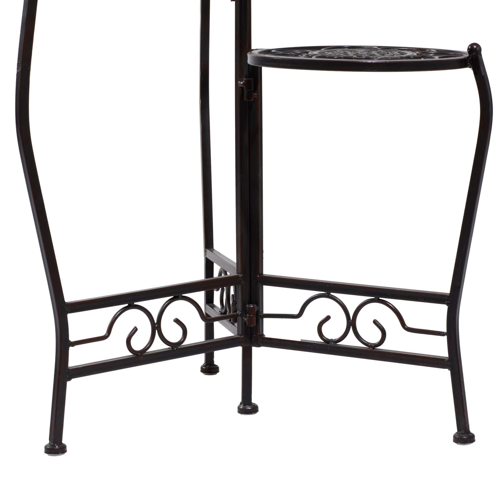 24&#x22; Brown Metal Tiered Traditional Plant Stand