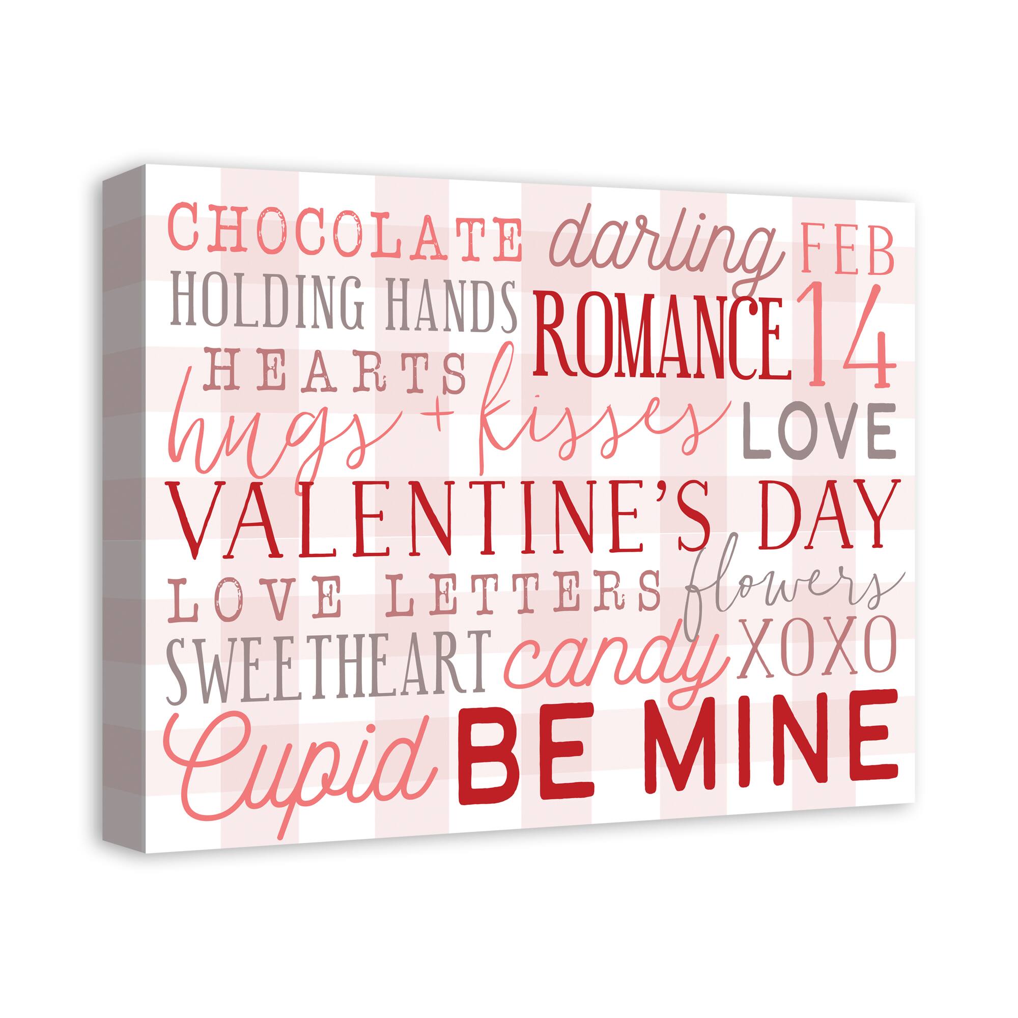 Valentines Day Words Canvas Wall Art