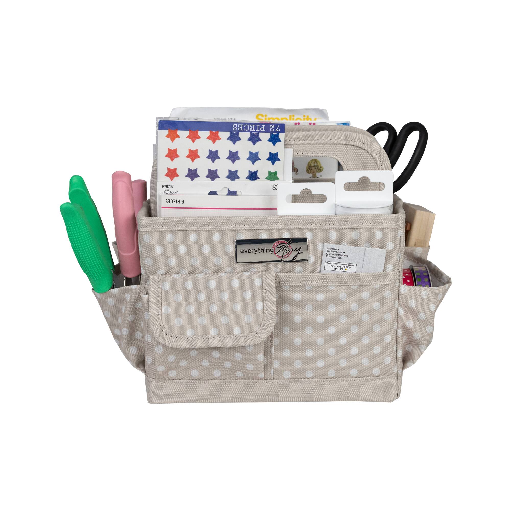 Everything Mary Tan Dots Collapsible Craft Caddy