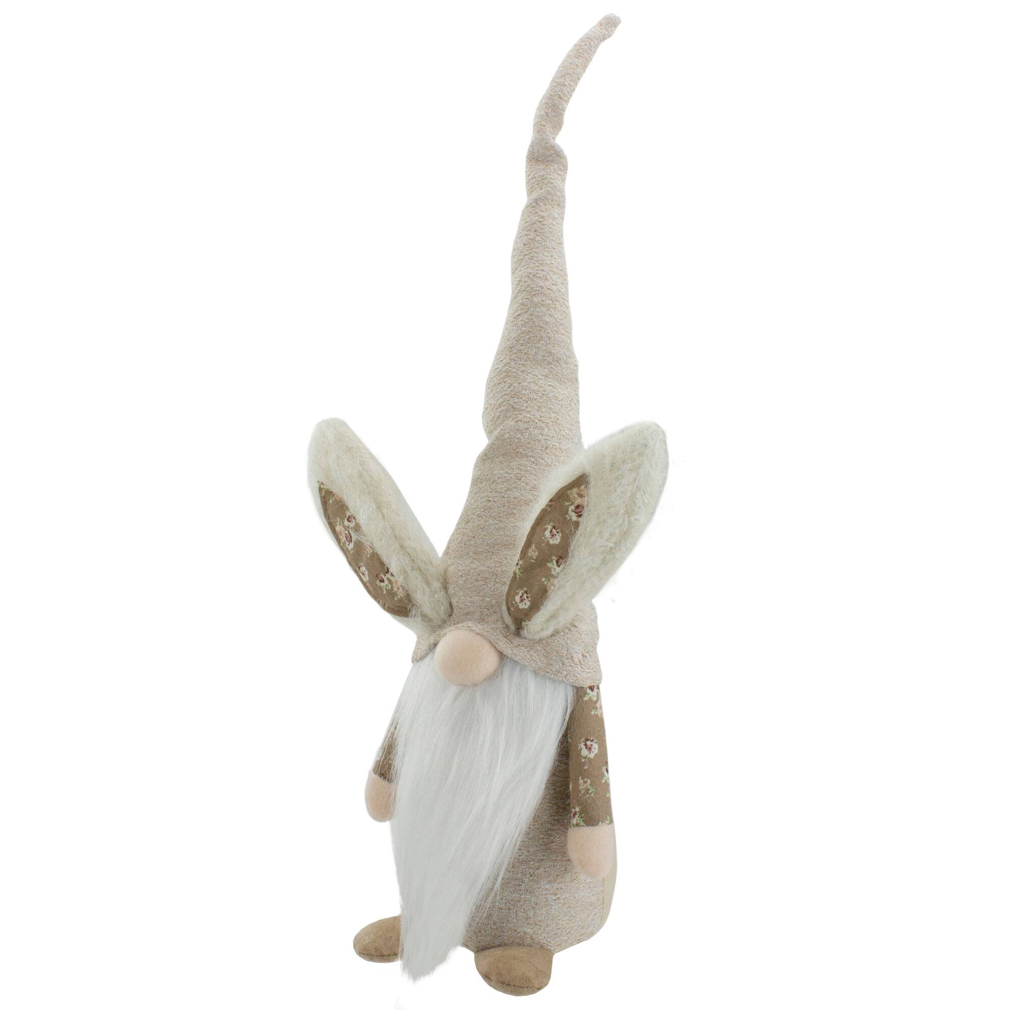 20&#x22; Spring Floral Easter Bunny Gnome Figure