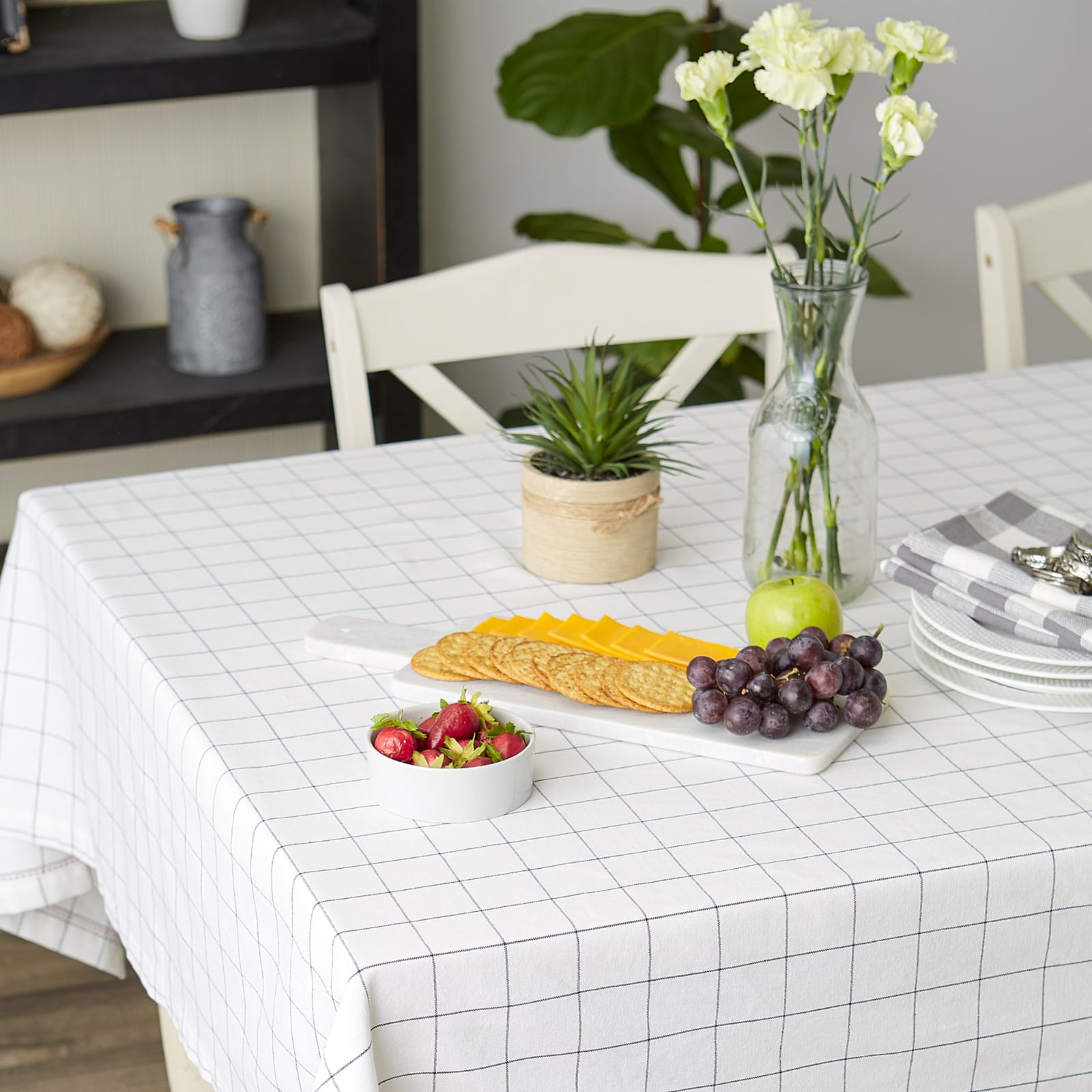 Kitchen Windowpane Tablecloth 60" x 84"