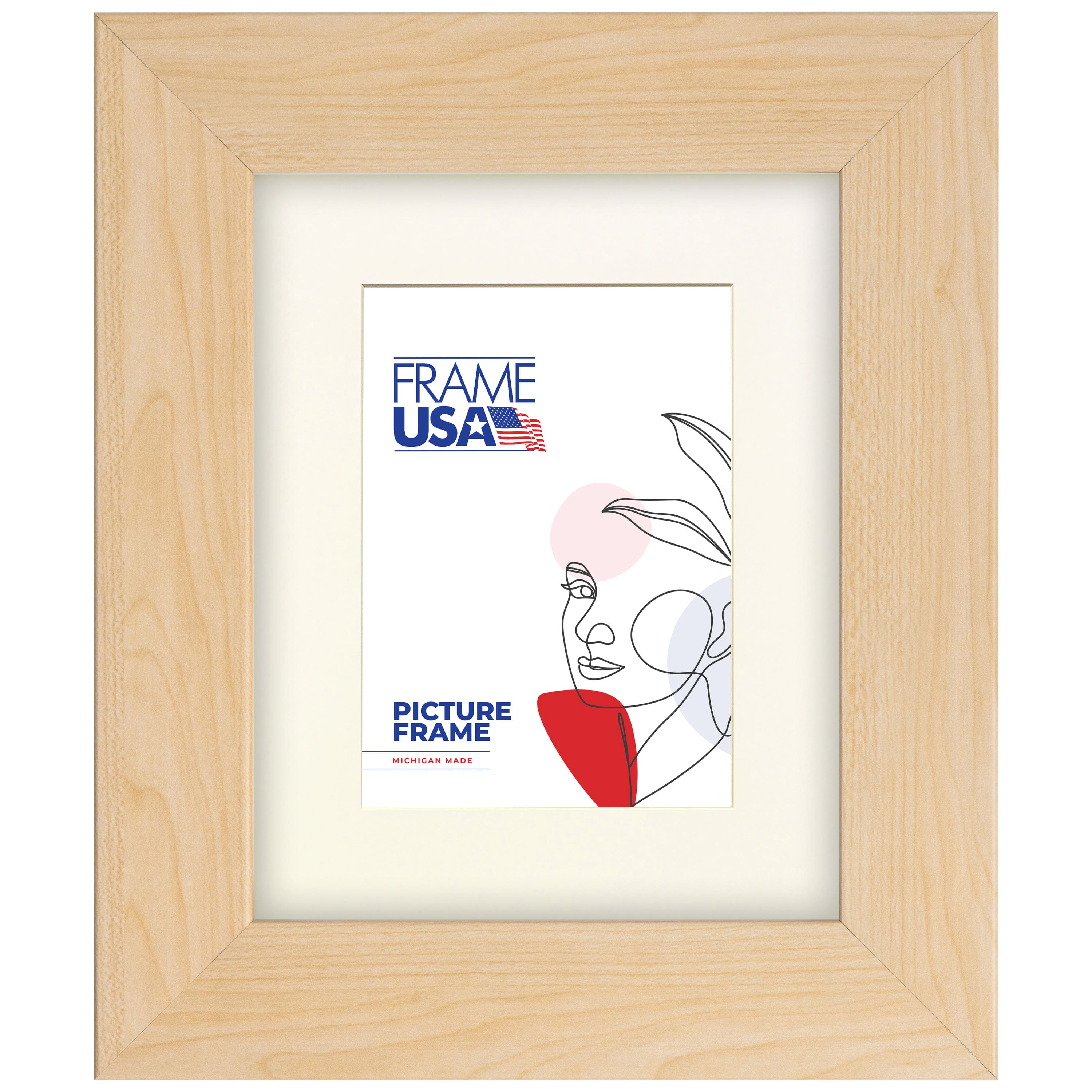 Frame USA Corporate Wide American Maple Single Image Picture Frame with Mat