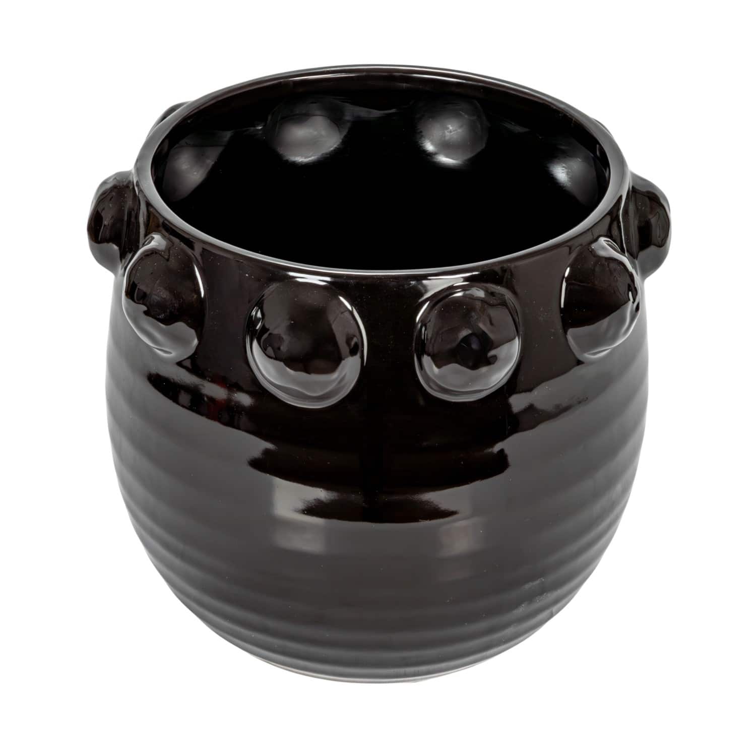 Hello Honey&#xAE; 10.5&#x22; Black Raised Dots Terra Cotta Planter