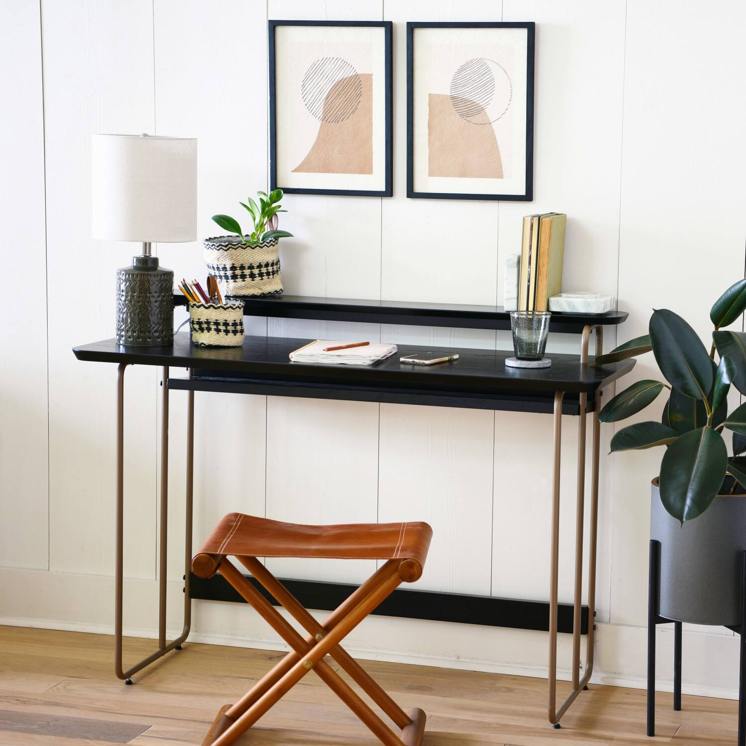 Hello Honey® Black & Cream Woven Jute Basket with Liner Set