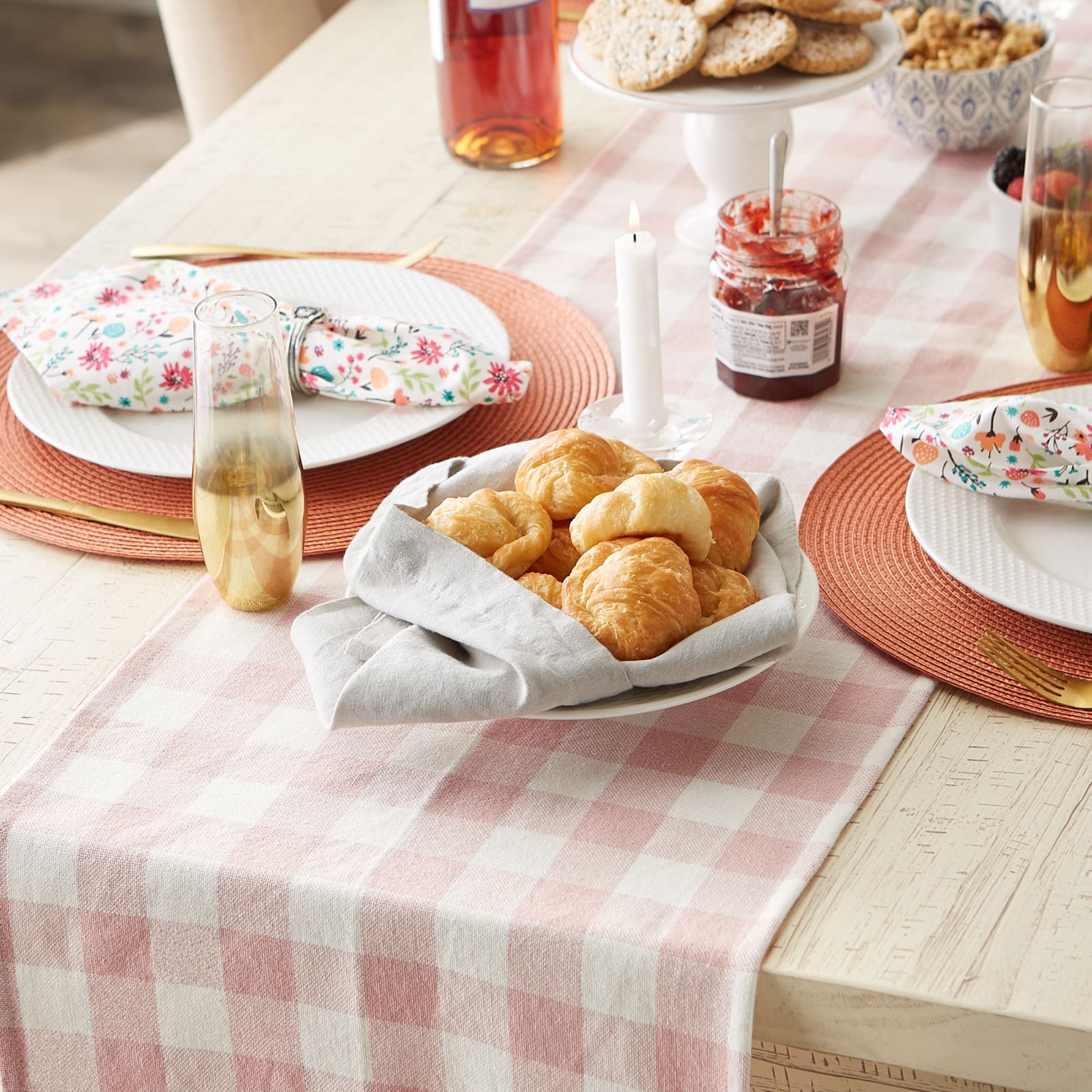 DII® 108" Heavyweight Check Fringed Table Runner