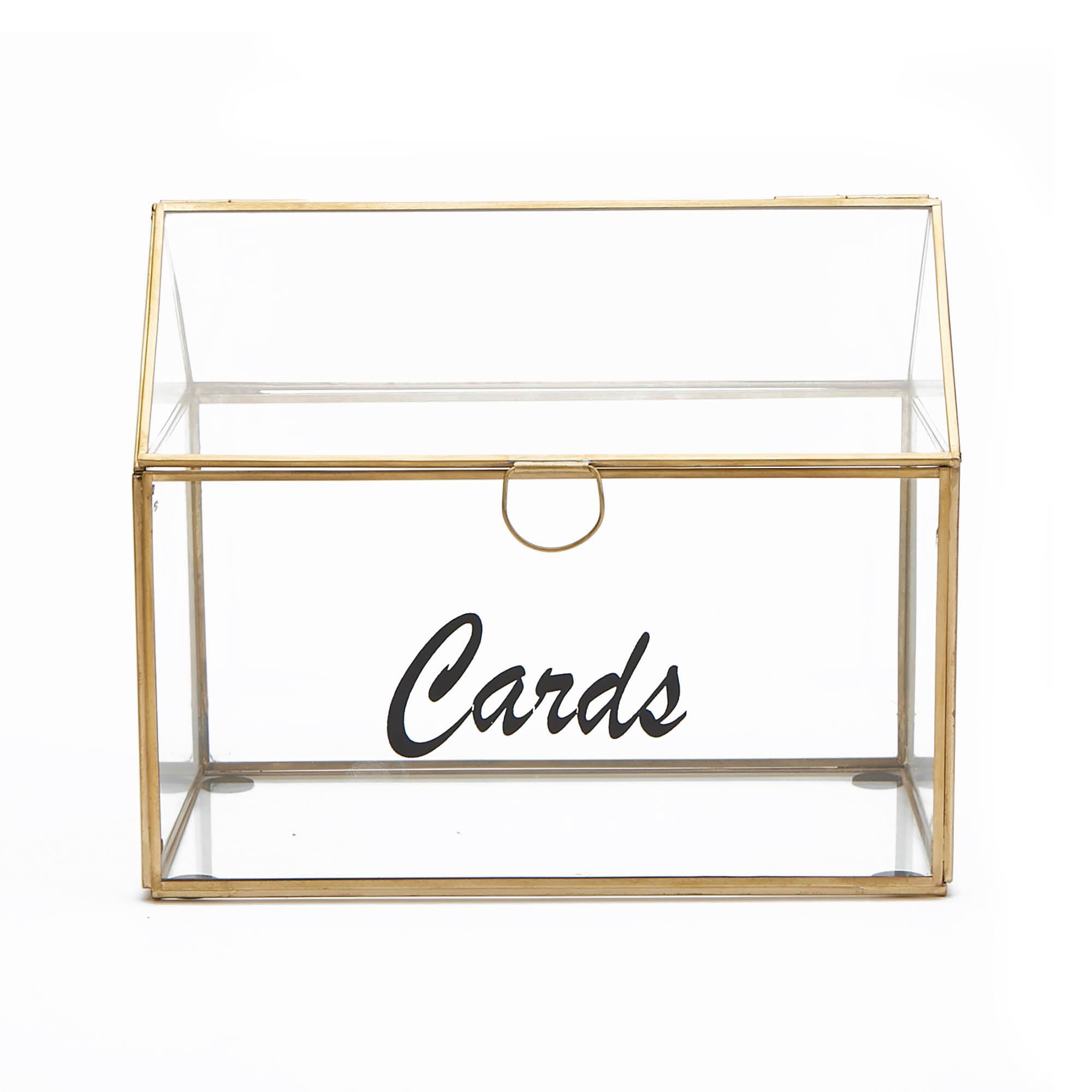 Mind Reader Clear Glass Card Box